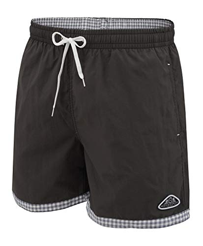 Mount Swiss hochwertige Badeshorts Lukas Herren Jungen mit Sun-Protection I Moderne Männer Badehose I Stylische Herren Shorts Schwimmen Freizeit Wassersport Beach I Farbe: Titanium, Gr. 4XL von Mount Swiss