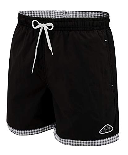 Mount Swiss hochwertige Badeshorts Lukas Herren Jungen mit Sun-Protection I Moderne Männer Badehose I Stylische Herren Shorts Schwimmen Freizeit Wassersport Beach I Farbe: Black, Gr. 3XL von Mount Swiss