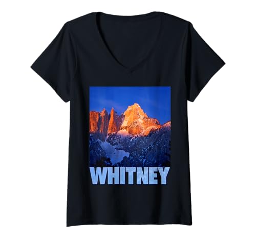 Damen Mount Whitney Sierra Nevada-Gebirgskette T-Shirt mit V-Ausschnitt Damen Mount Whitney Sierra Nevada-Gebirgskette T-Shirt mit V-Ausschnitt von Mount Whitney Souvenirs & Gifts by DV8sTees