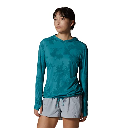 Mountain Hardwear Damen Crater Lake Kapuzenpullover mit Langen Ärmeln Hemd, Palisades Scatter Dye Print, X-Large von Mountain Hardwear