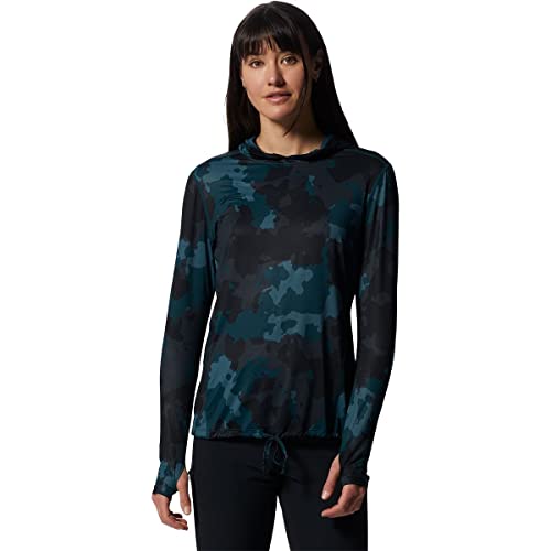 Mountain Hardwear Damen Crater Lake Langarm-Kapuzenpullover Hemd, Dark Marsh Pines Camo, XL von Mountain Hardwear