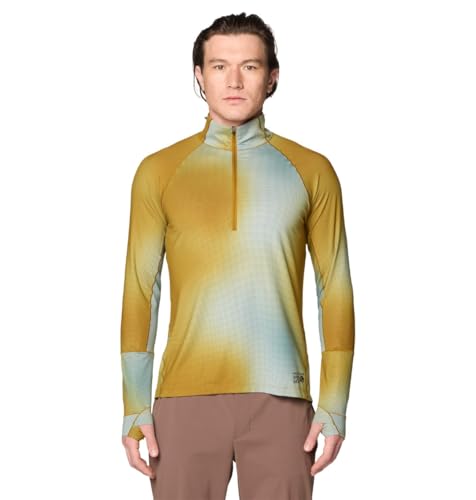 Mountain Hardwear Herren Butter Up Langarm Half Zip, Olivgold-Ombré-Druck, X-Large Mountain Hardwear Herren Butter Up Langarm Half Zip, Olivgold-Ombré-Druck, X-Large von Mountain Hardwear
