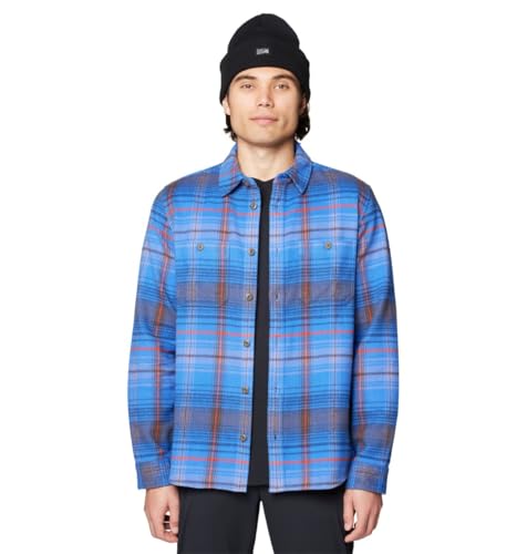 Mountain Hardwear Herren-Flanell, Standard-Plüsch, langärmelig, Arctic Sky Wyoming Plaid von Mountain Hardwear