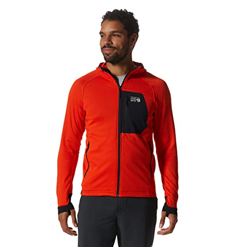 Mountain Hardwear Herren Polartec Power Grid Full Zip Hoody Fleecejacke, State Orange, Medium von Mountain Hardwear