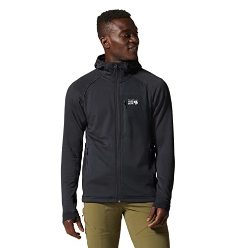 Mountain Hardwear Herren Polartec Power Grid Full Zip Hoody Fleecejacke, schwarz, Large von Mountain Hardwear