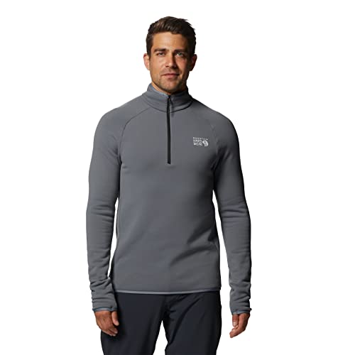 Mountain Hardwear Herren Polartec Power Stretch Pro 1/4 Zip Thermojacke, Foliengrau, Groß von Mountain Hardwear