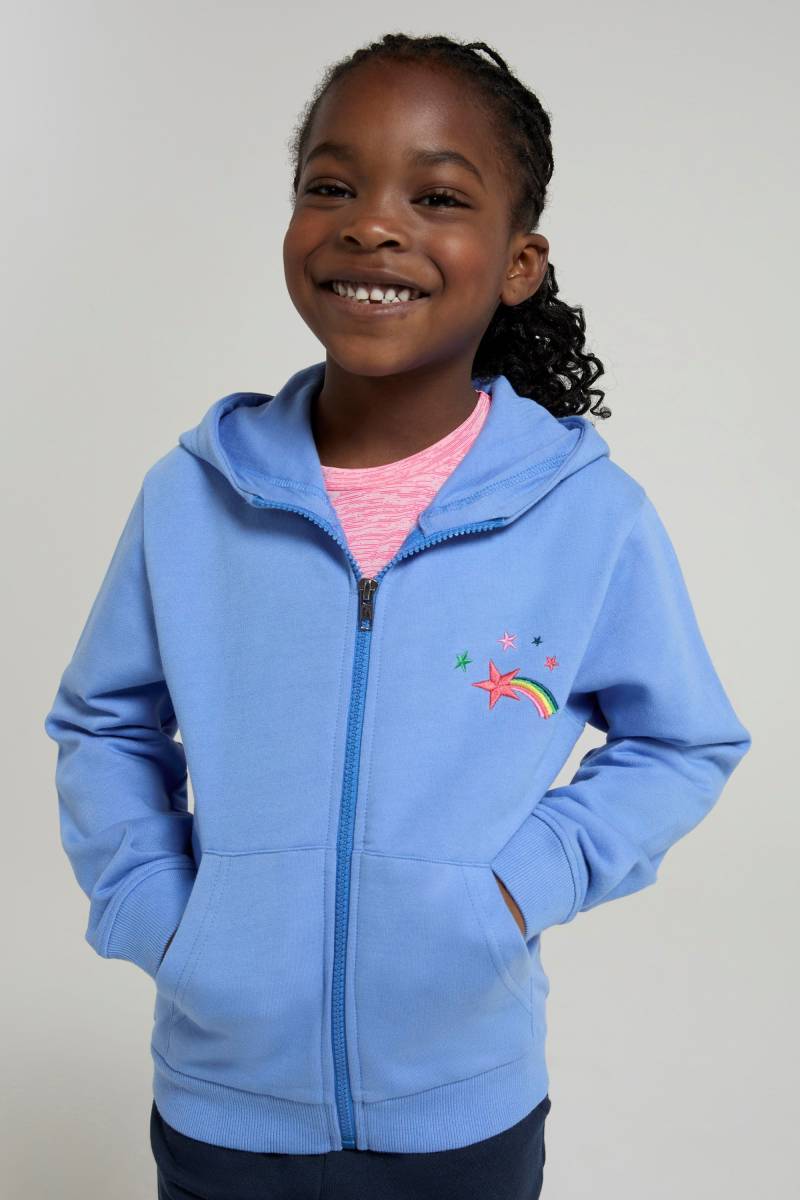 056550 CHEST EMBROIDERY KIDS FULL ZIP HOODIE - Blau von Mountain Warehouse