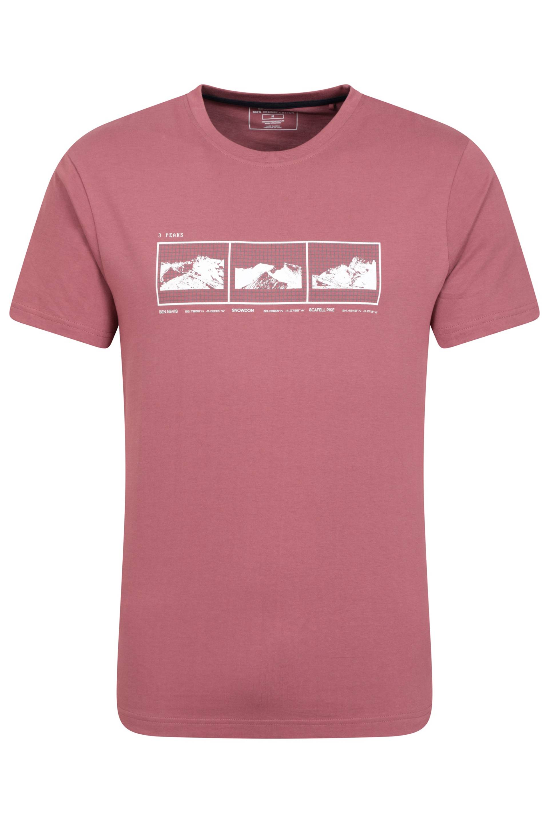 3 Peaks Herren Bio-Baumwoll T-Shirt - Burgunderrot von Mountain Warehouse
