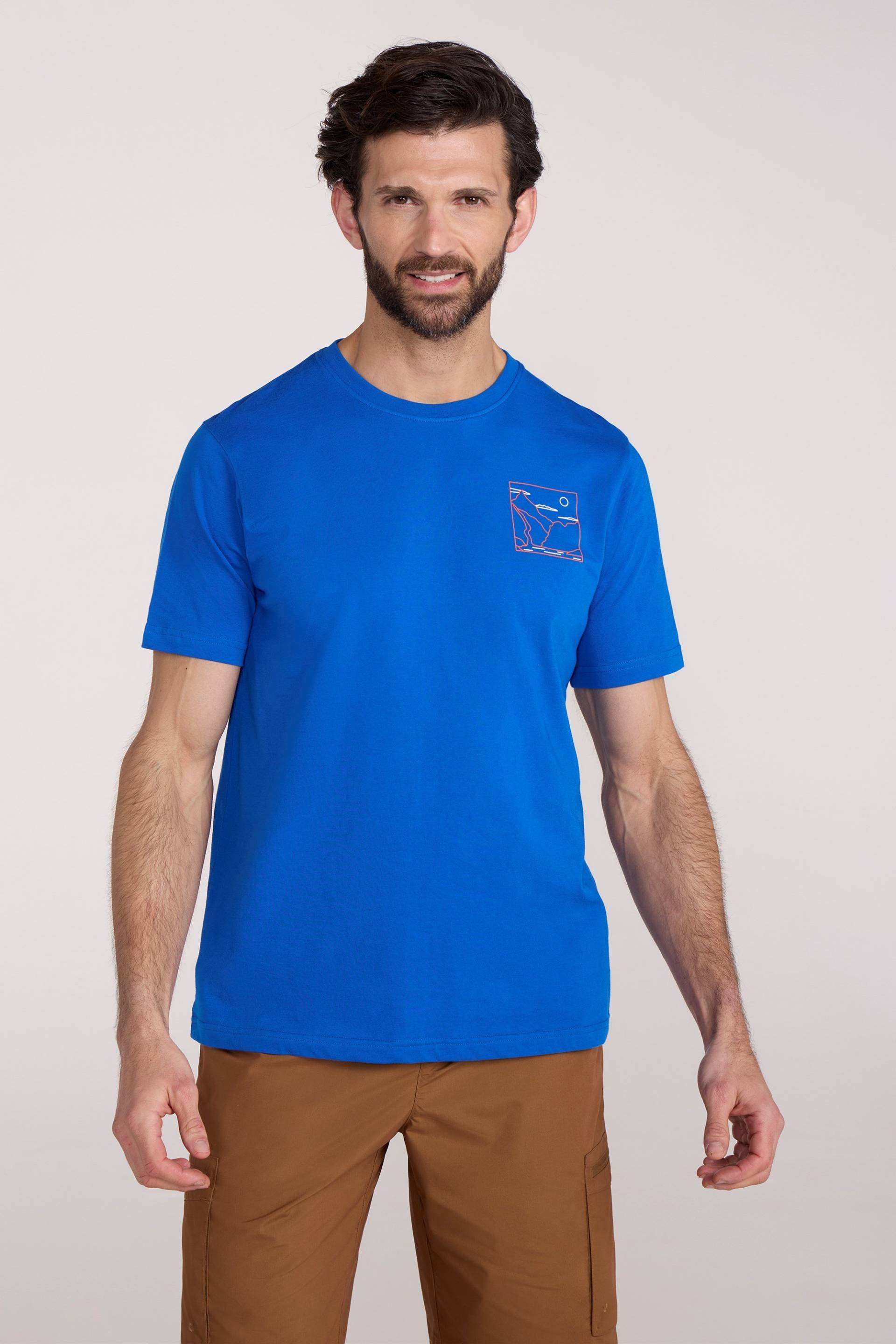 Adventure Begins Herren T-Shirt - Blau von Mountain Warehouse