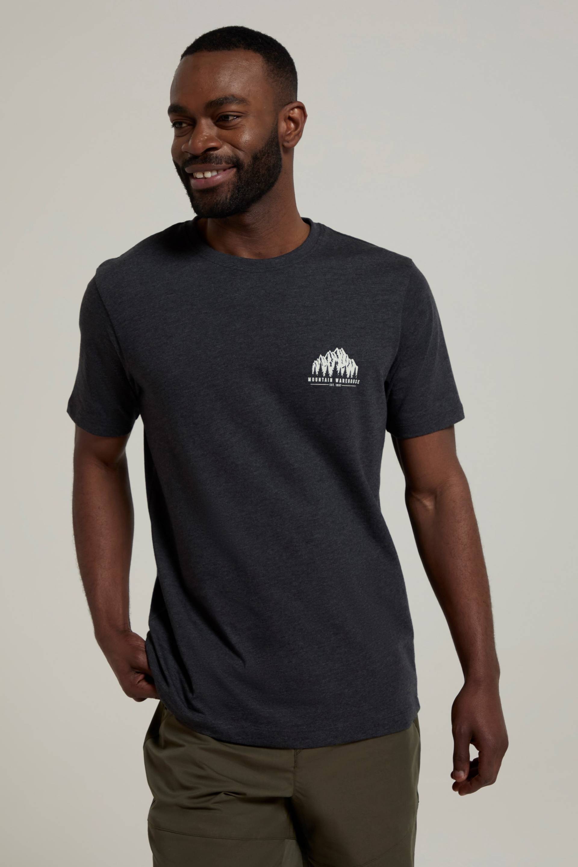 Adventure Mountain Bio-Baumwoll Herren T-Shirt - Grau von Mountain Warehouse