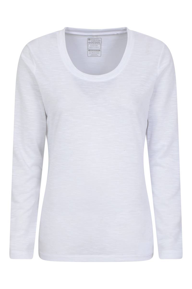 Agra Damen Langarm-Slub-Top - Weiss von Mountain Warehouse