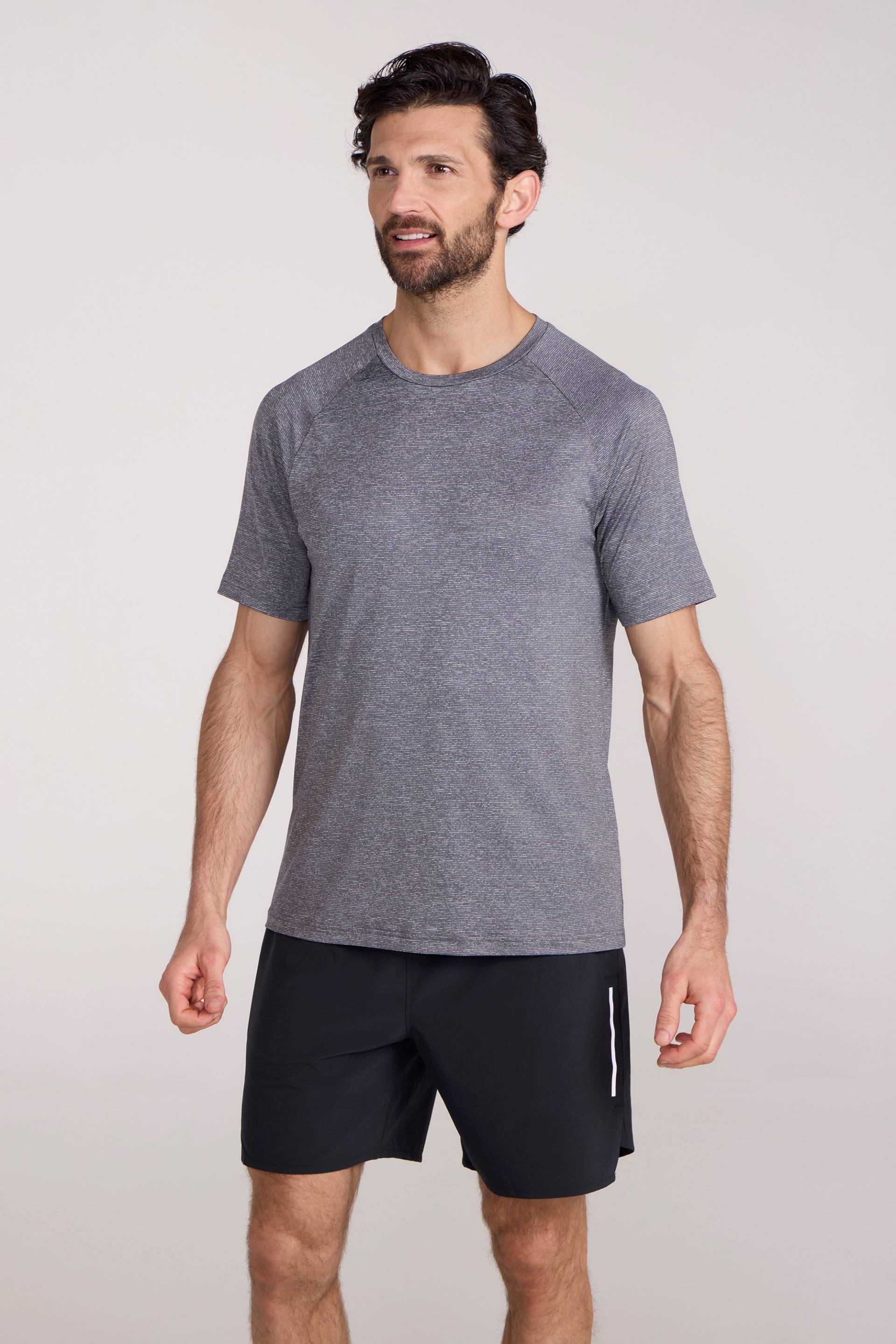 Agra IsoCool Gestreiftes Herren T-Shirt - Grau von Mountain Warehouse