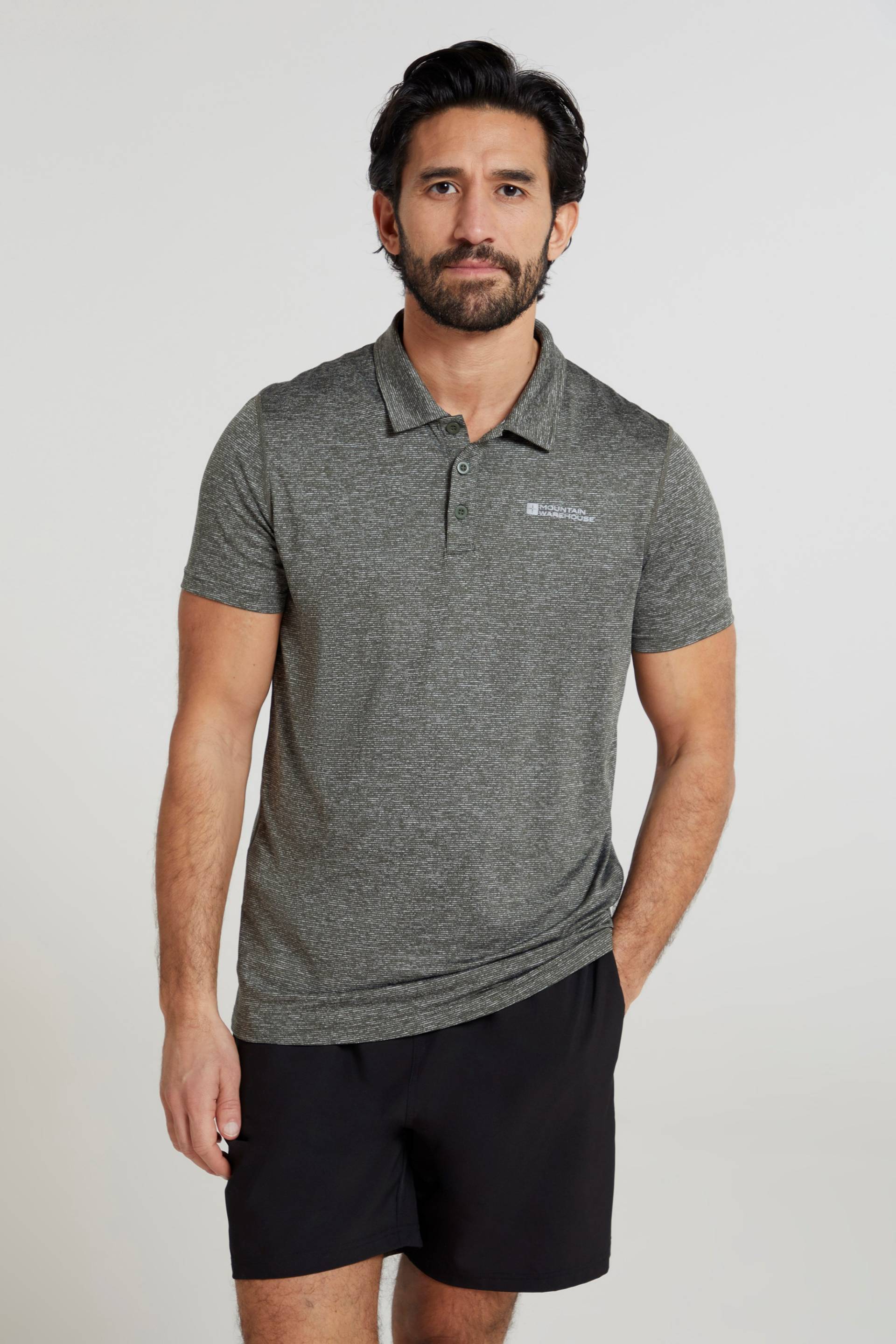 Agra Stripe Herren Polo T-Shirt  - Khaki von Mountain Warehouse