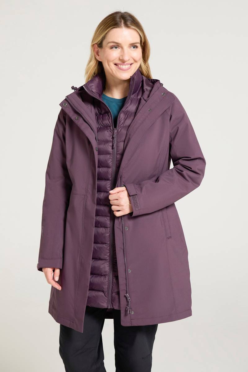 Alaskan Lange Damen 3-in-1 Jacke - Dunkel Lila von Mountain Warehouse