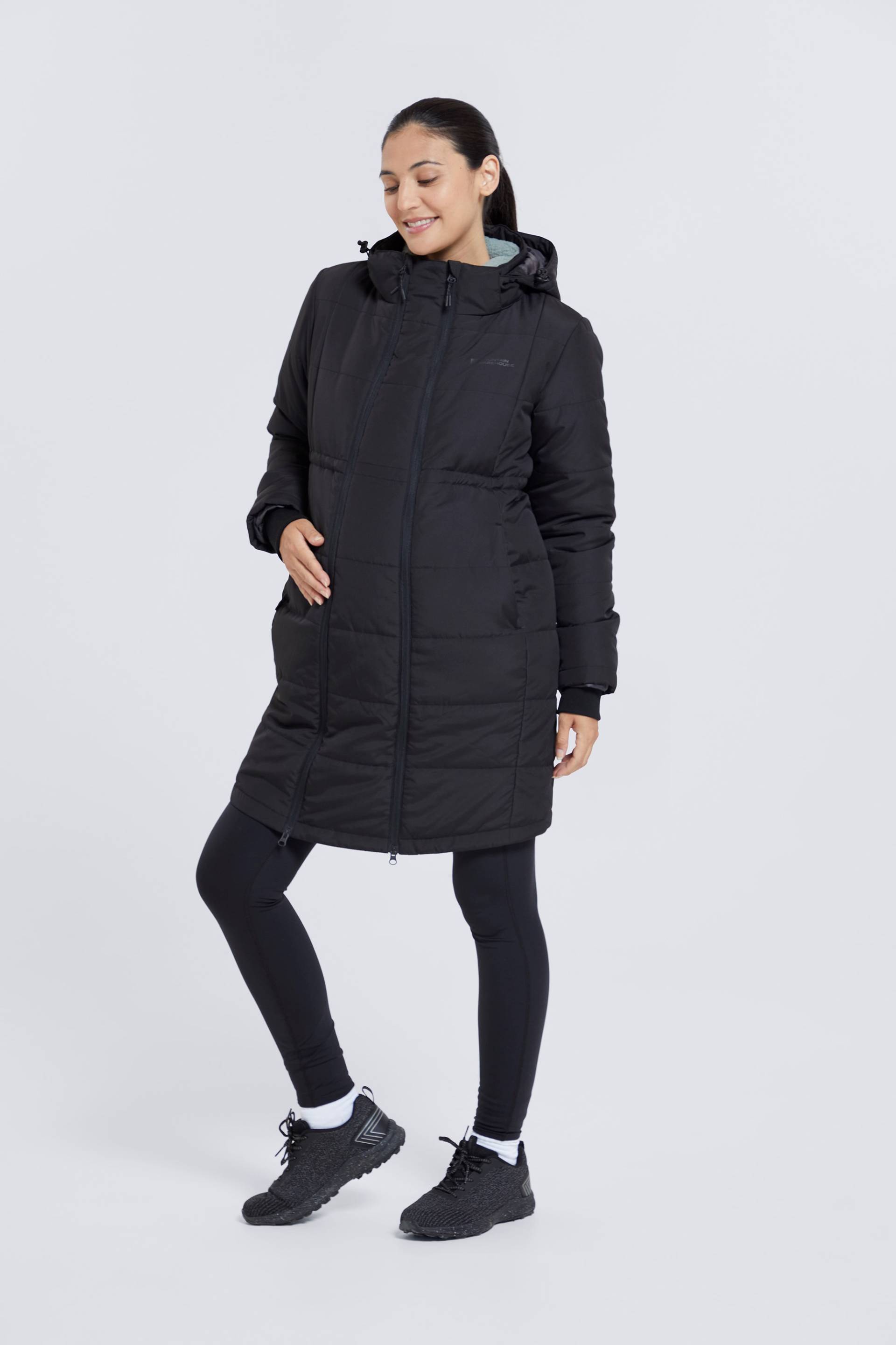 Amethyst Lange Damen Umstands-Steppjacke - Schwarz von Mountain Warehouse