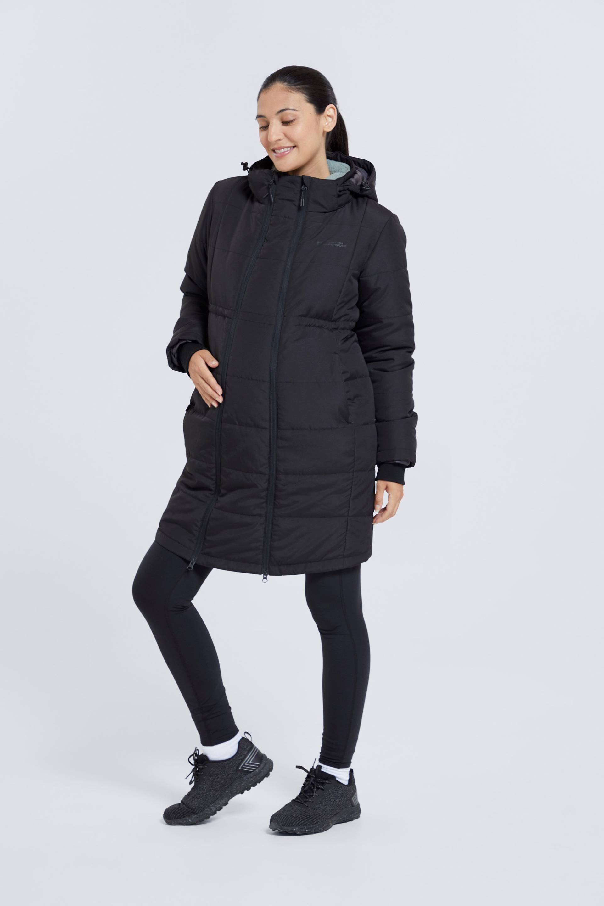 Amethyst Lange Damen Umstands-Steppjacke - Schwarz von Mountain Warehouse