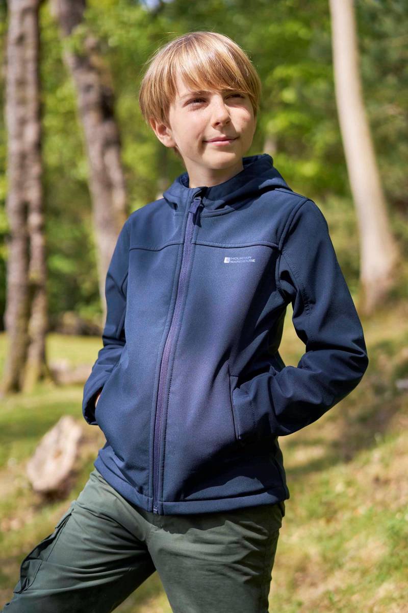 Arctic Softshelljacke mit Borgfutter für Kinder - Dark Blau von Mountain Warehouse