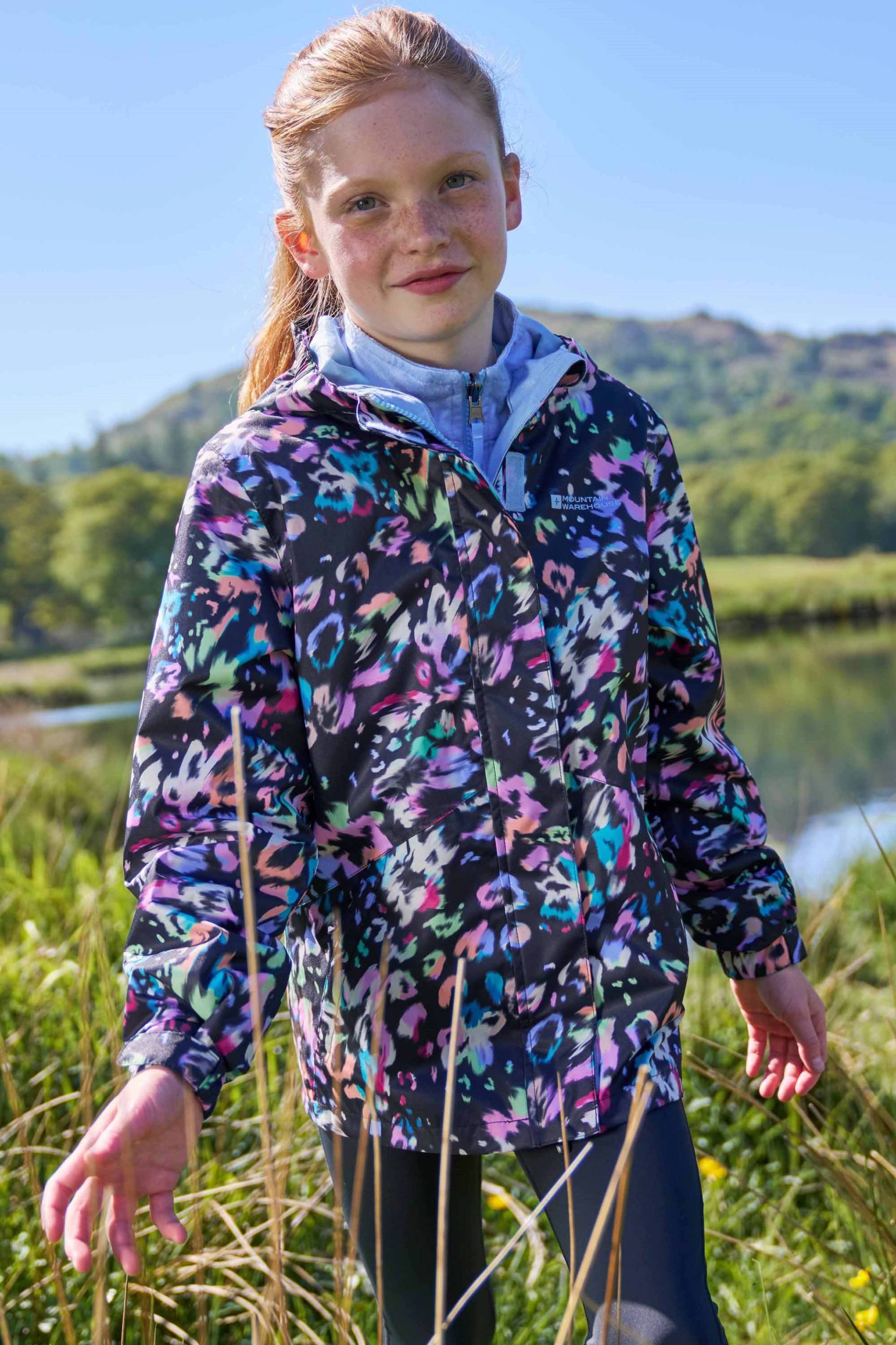 Aries Gemusterte Wasserdichte 3-in-1 Kinderjacke - Rosa von Mountain Warehouse