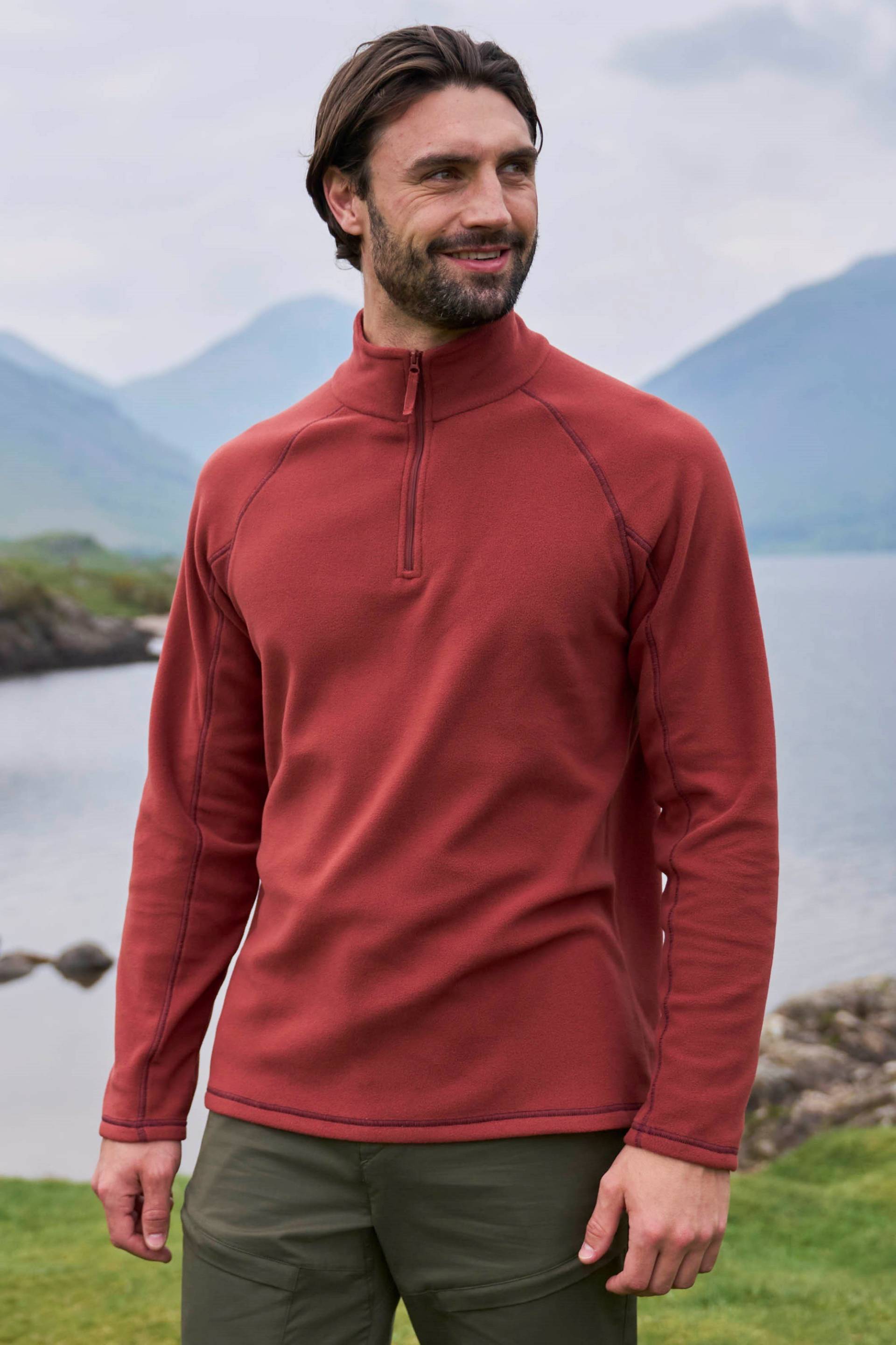 Ashbourne II Herren Fleece mit Reißverschluss - Burgunderrot von Mountain Warehouse