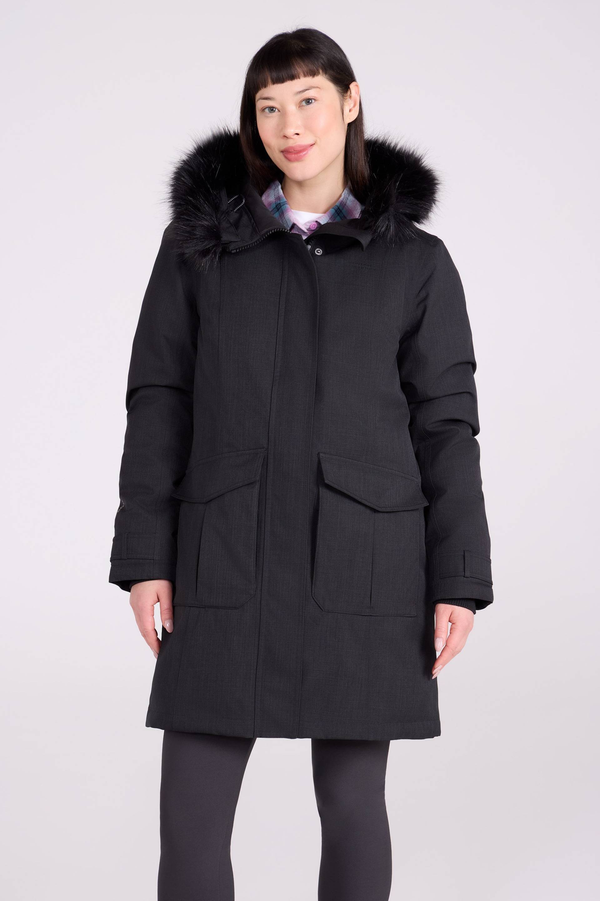 Aurora Extreme Lange Daunenjacke für Damen - Schwarz von Mountain Warehouse