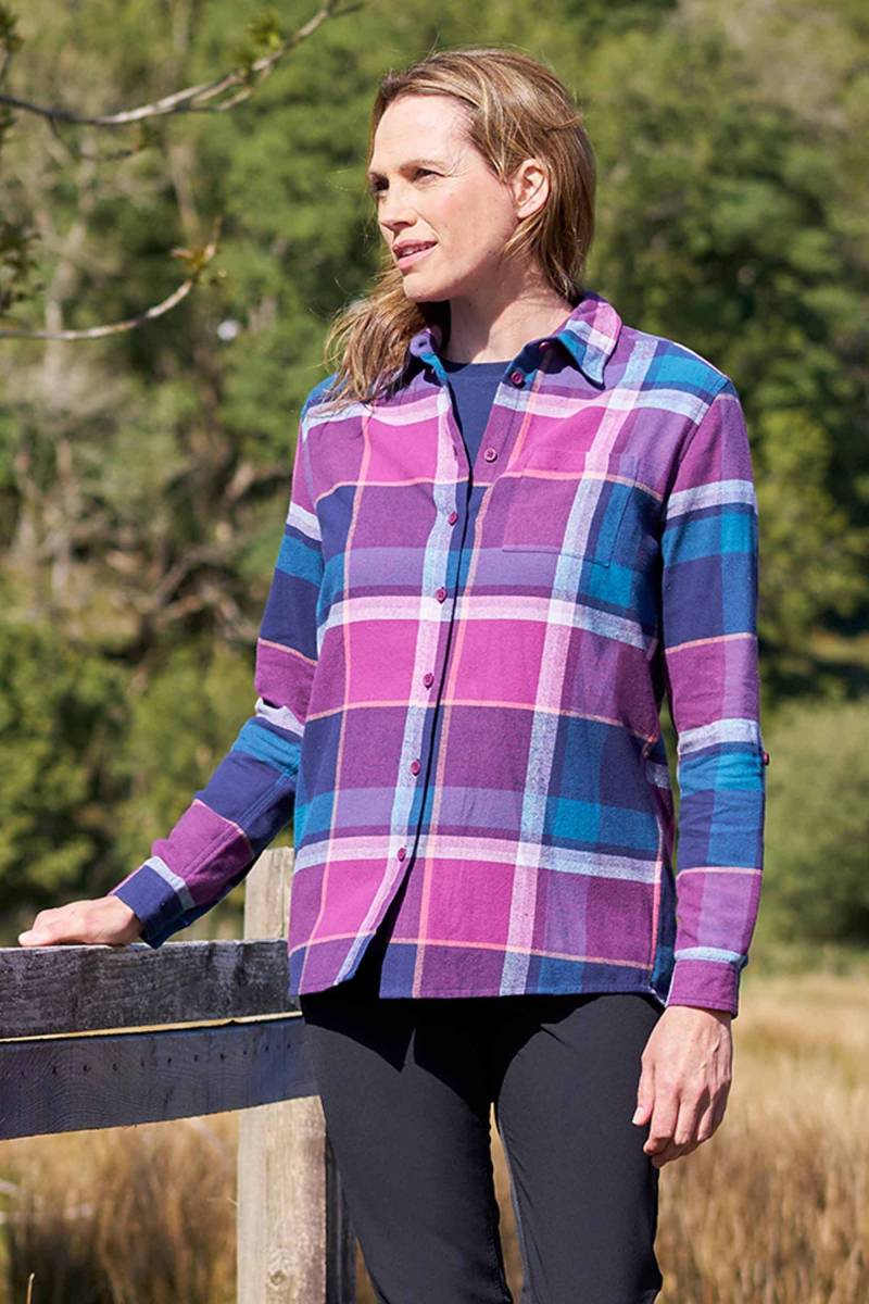 Balsam Damen Aufgerautes Flanellhemd - Violett von Mountain Warehouse