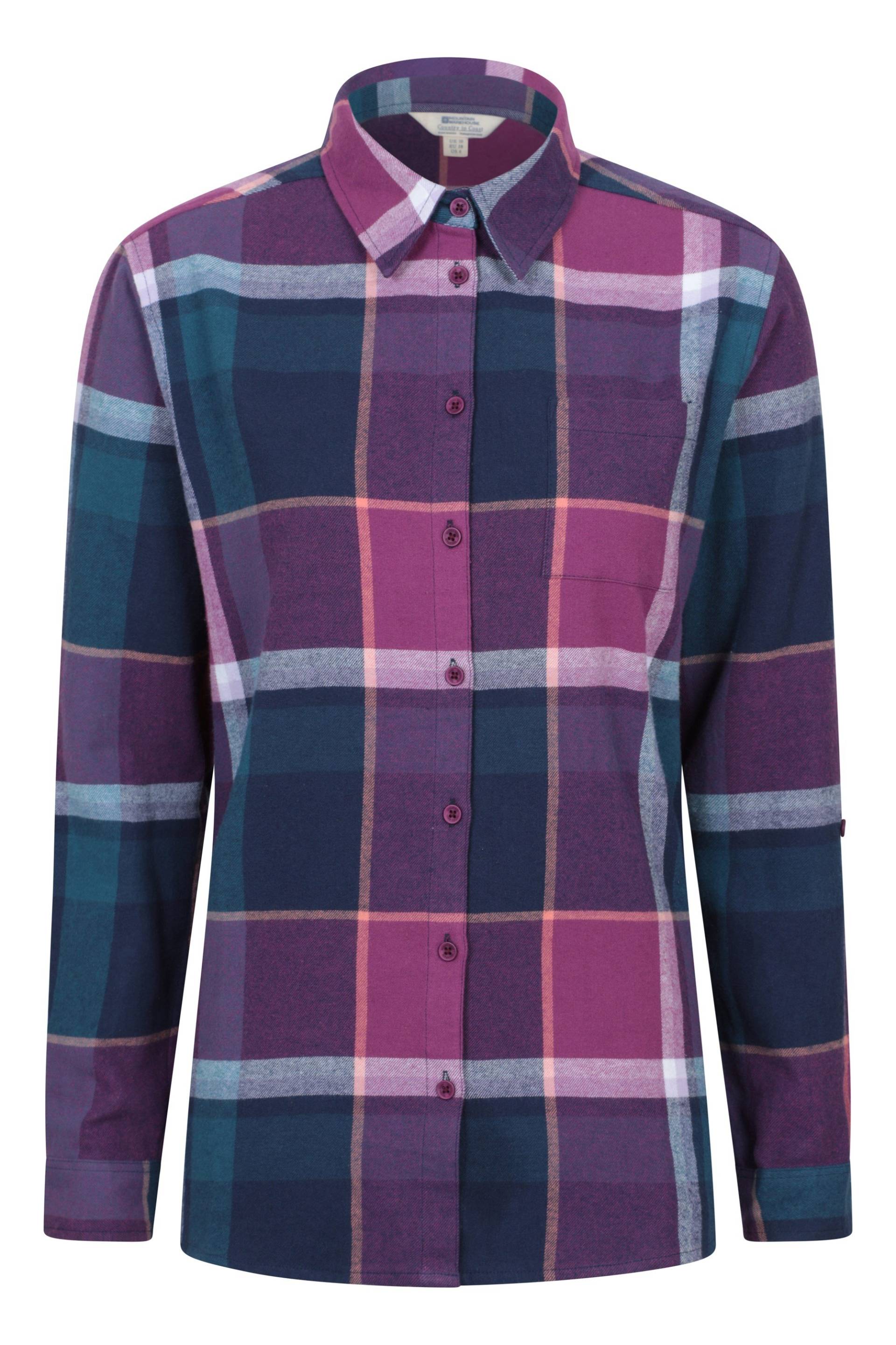 Balsam Langes Damen-Flanellhemd - Violett von Mountain Warehouse
