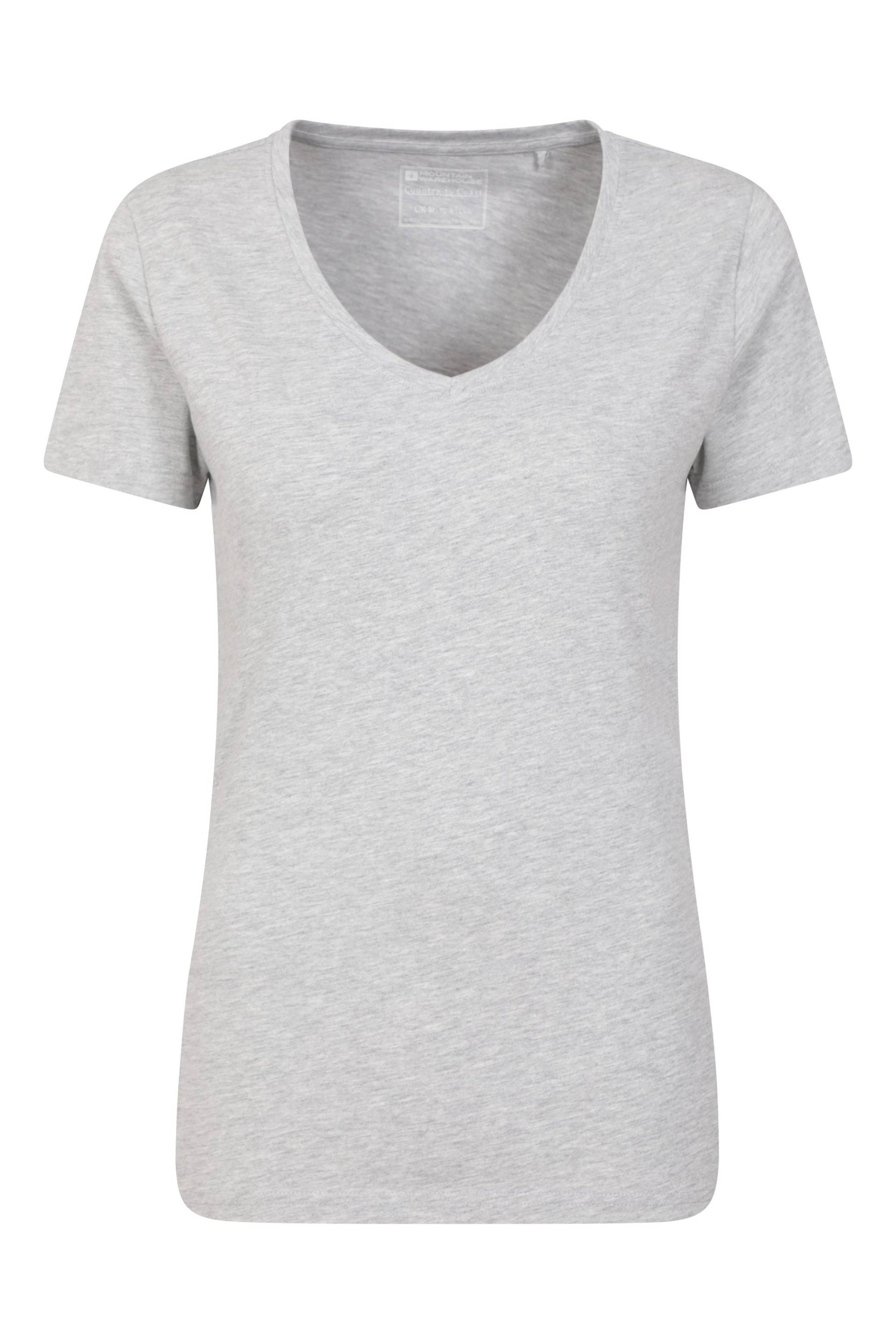 Basic Damen T-Shirt mit V-Ausschnitt - Grau von Mountain Warehouse