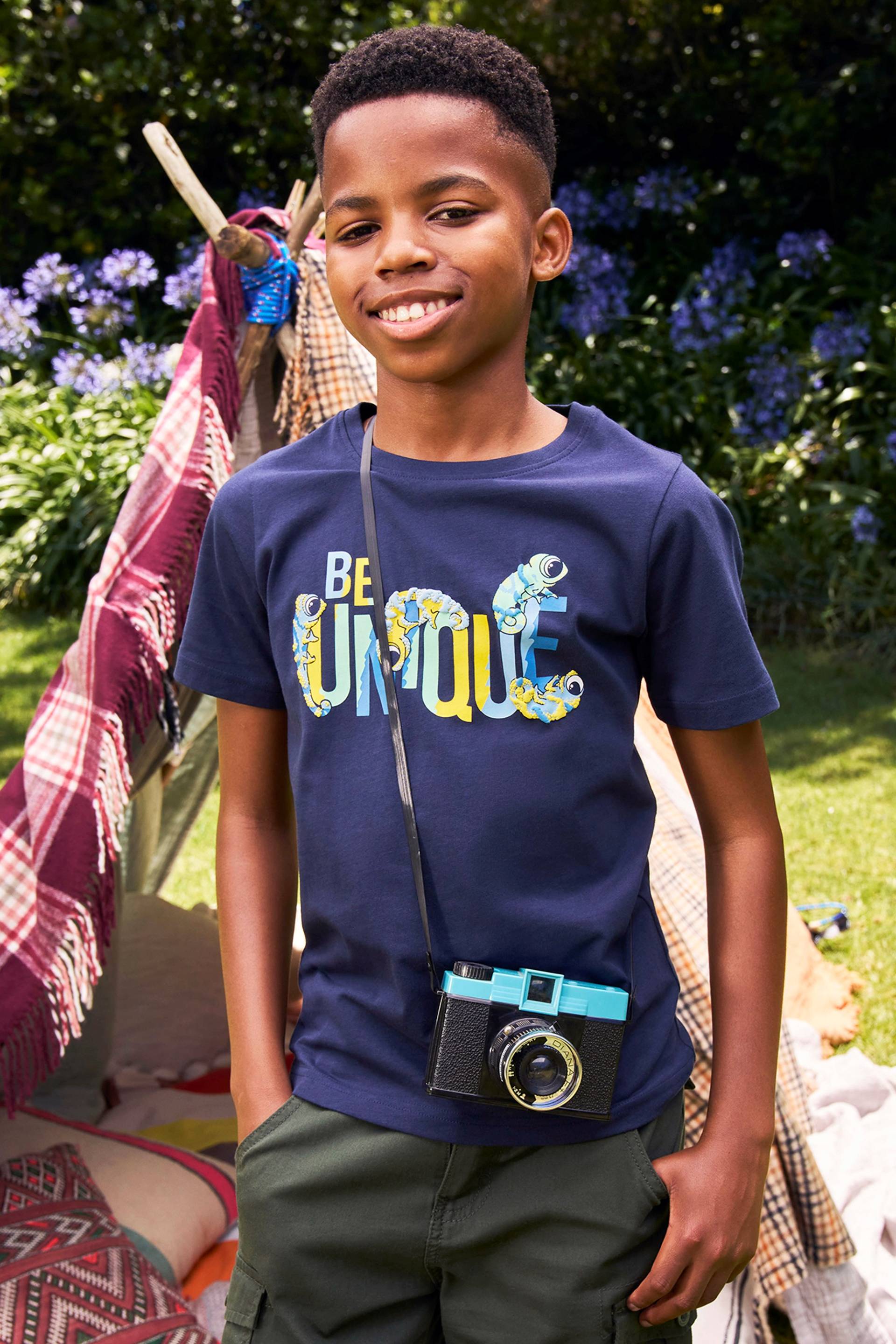 Be Unique Kinder Bio-Baumwoll T-Shirt - Marineblau von Mountain Warehouse