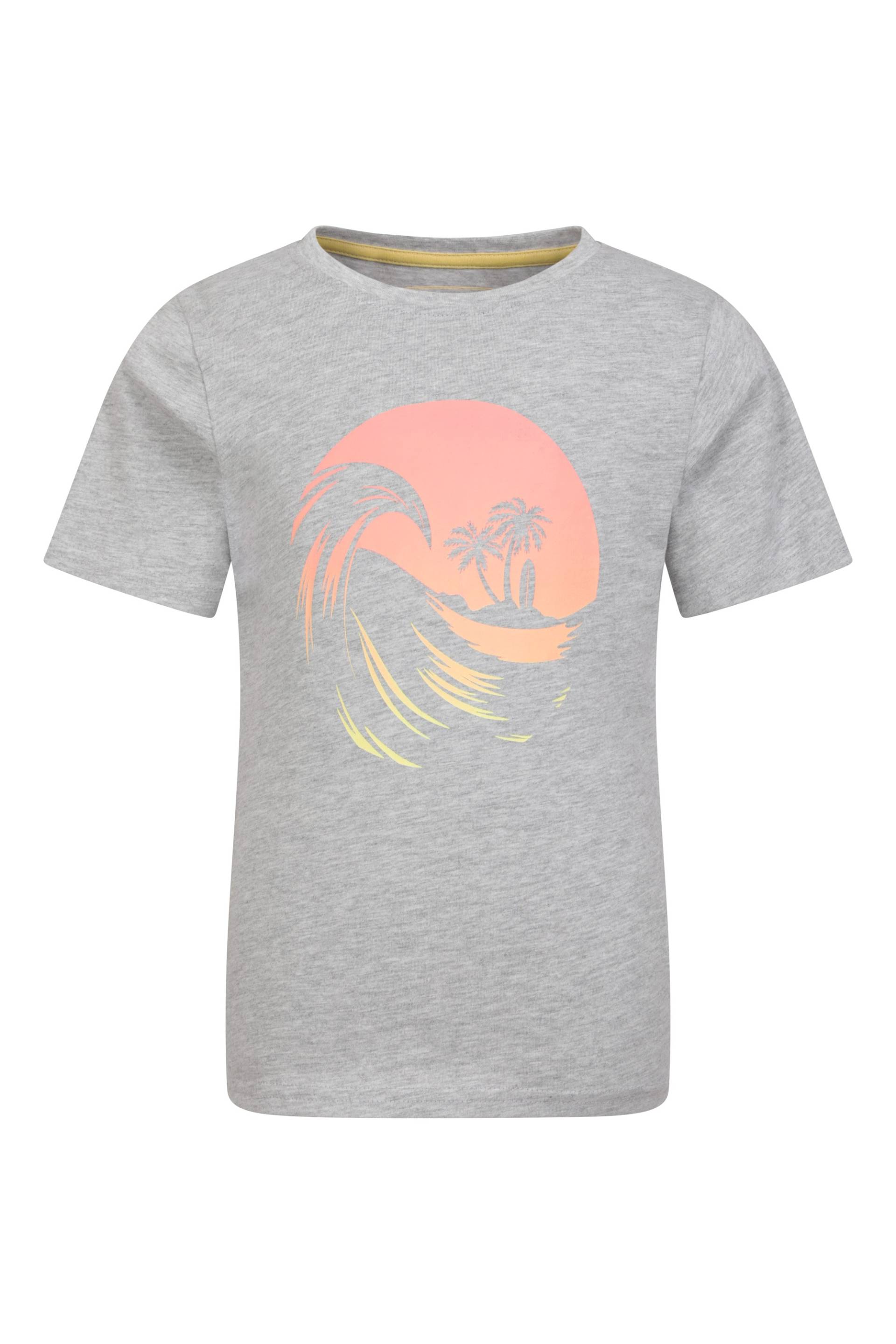 Beach Scene Bio-Baumwoll Kinder T-Shirt - Grau von Mountain Warehouse