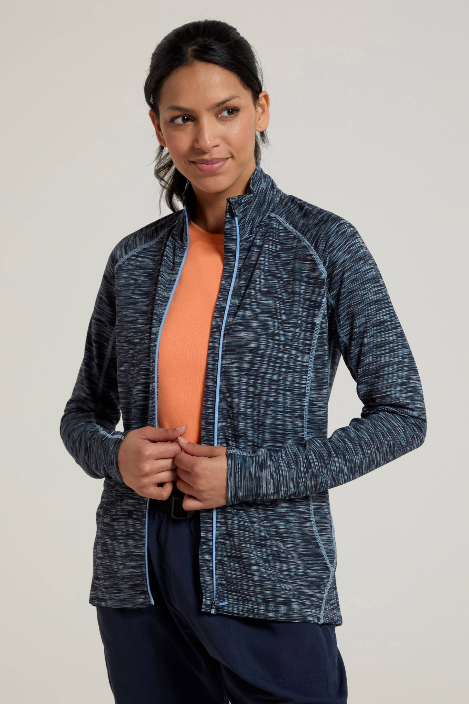 Bend & Stretch Damen-Midlayer mit Reißverschluss - Dark Blau von Mountain Warehouse