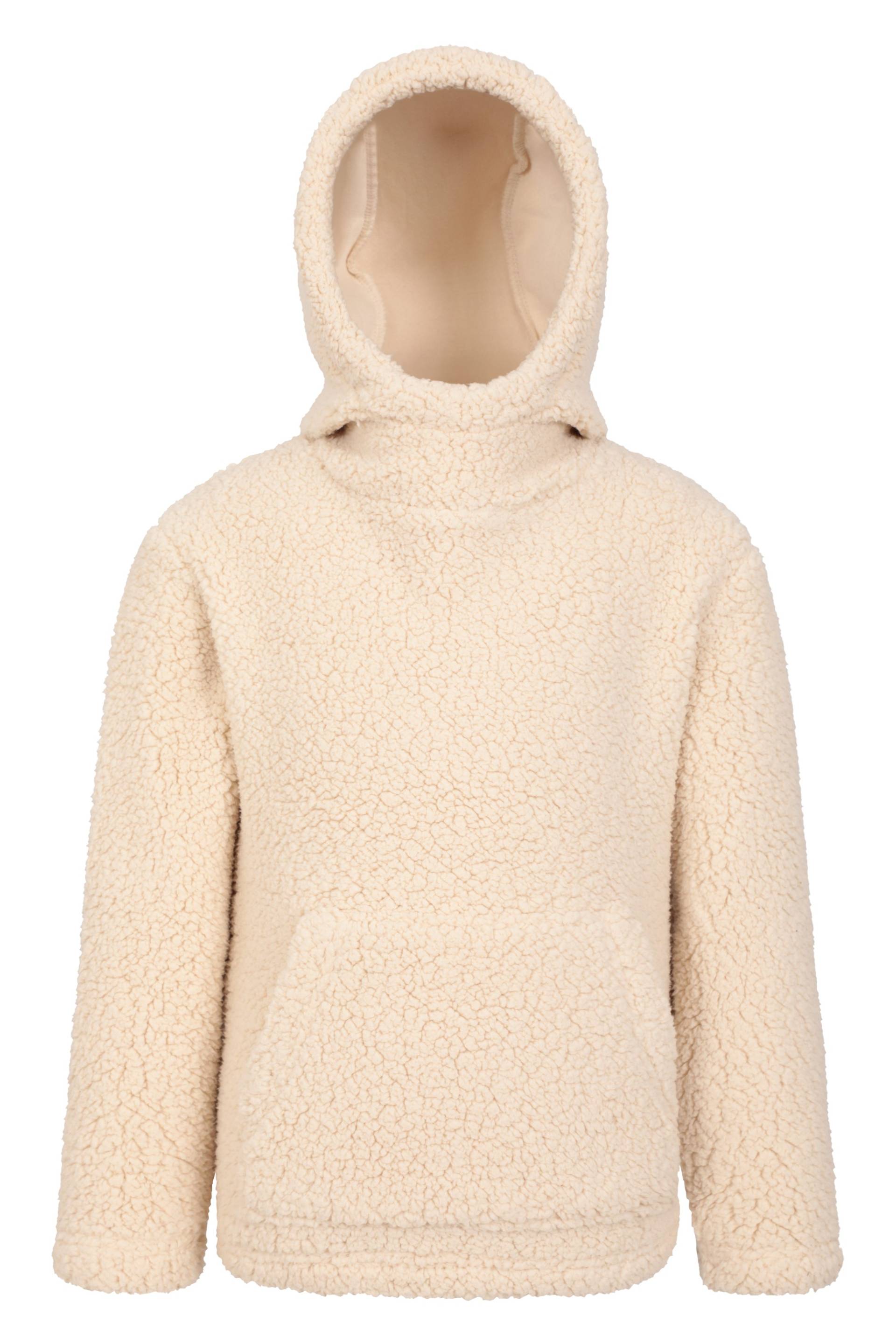 Borg Kinder Fleece-Kapuzenpullover - Beige von Mountain Warehouse