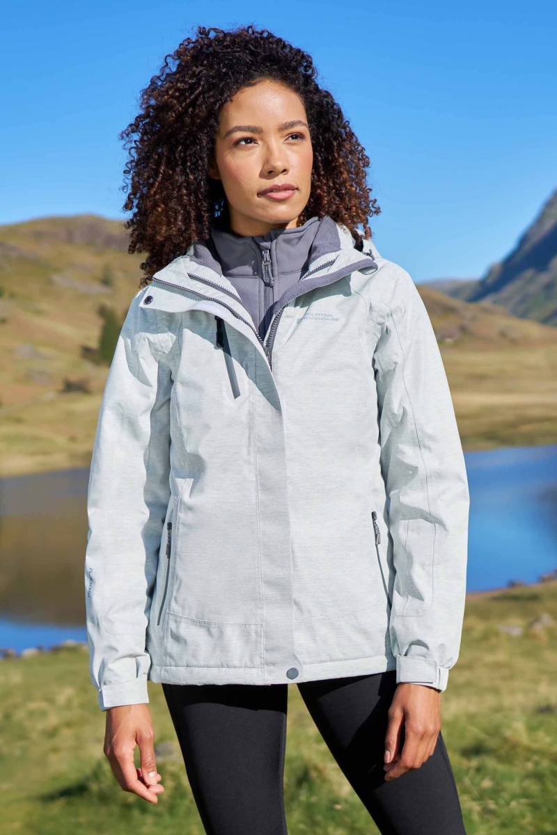 Bracken Melange Extreme 3-in-1 Damenjacke - Weiss von Mountain Warehouse