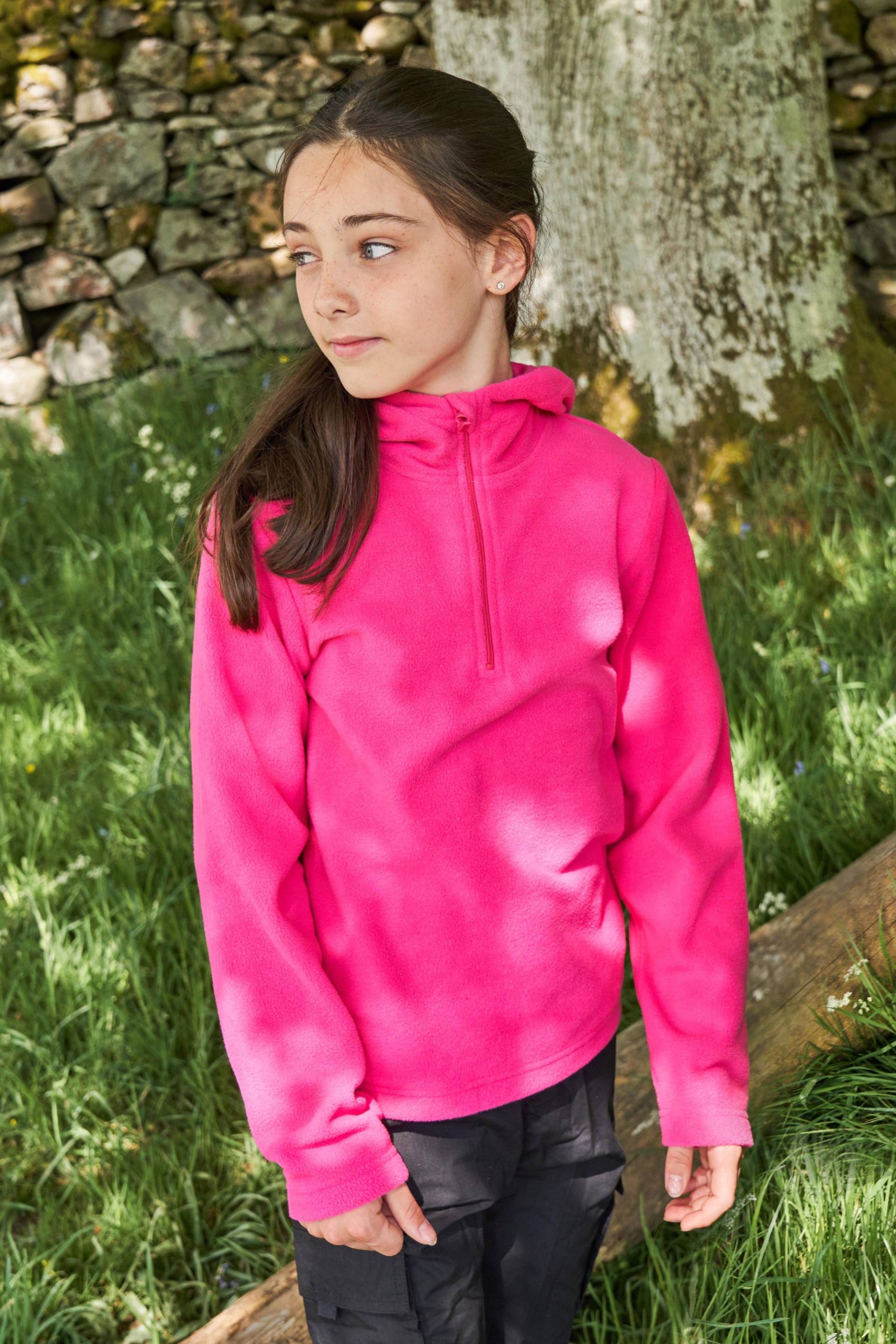 Camber II Kinder Microfleece Pullover - Dunkel-Pink von Mountain Warehouse