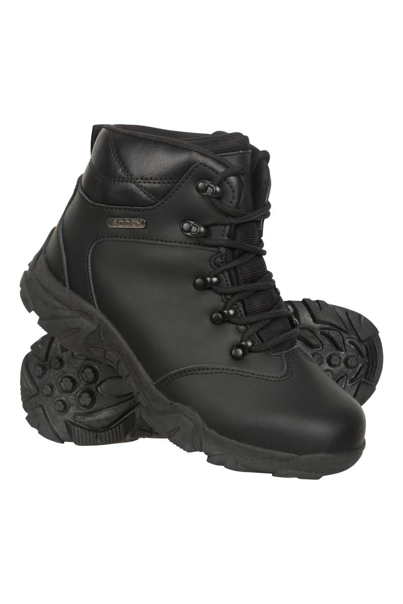 Canyon Wasserdichte Kinder Leder Trekking-Stiefel - Schwarz von Mountain Warehouse