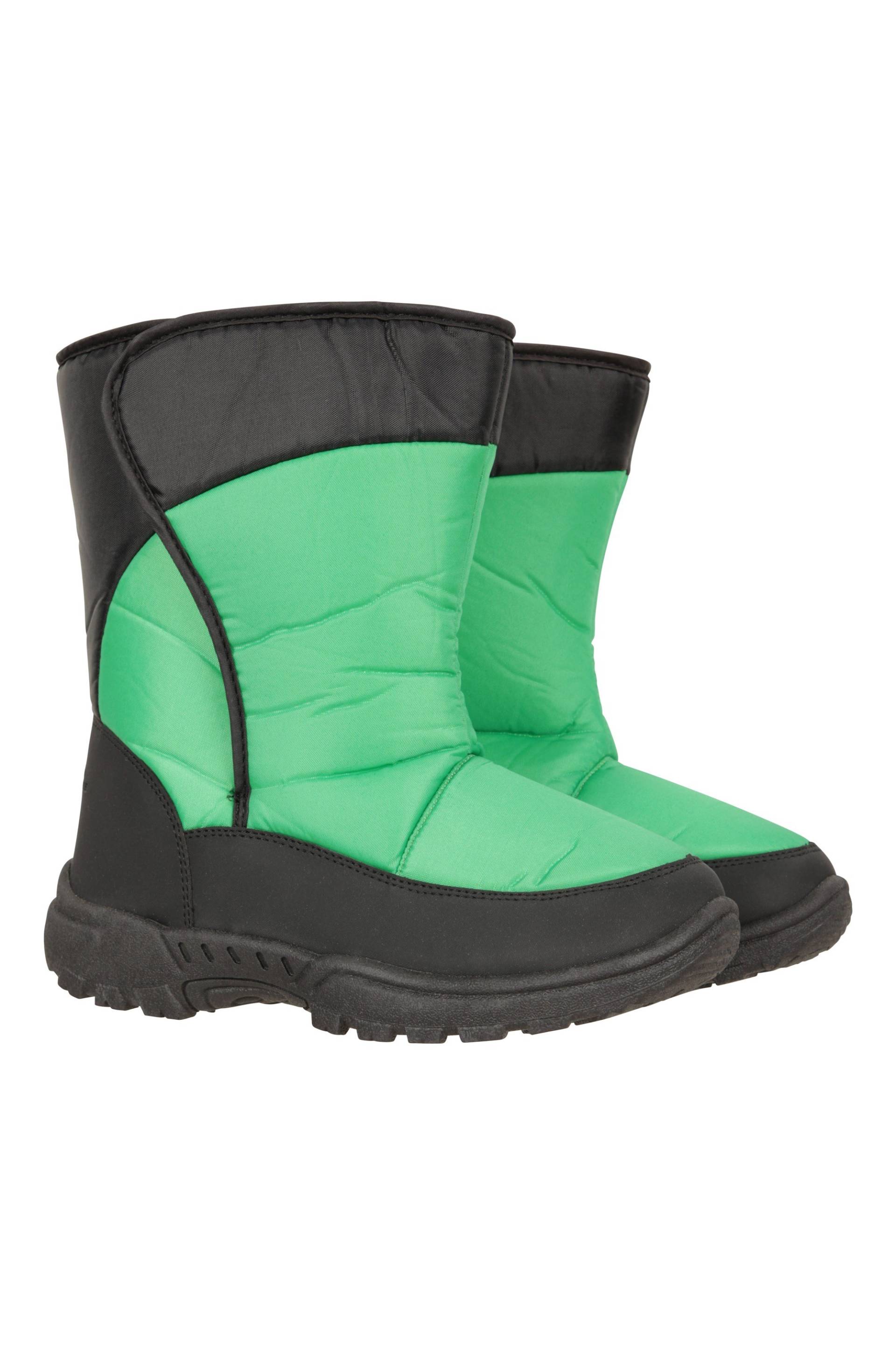 Caribou Gestreifte Kinder-Schneestiefel - Grün von Mountain Warehouse