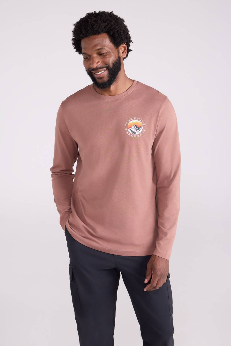 Circle Mountain Sunset Grafik Herren Langarm-Top - Burgunderrot von Mountain Warehouse