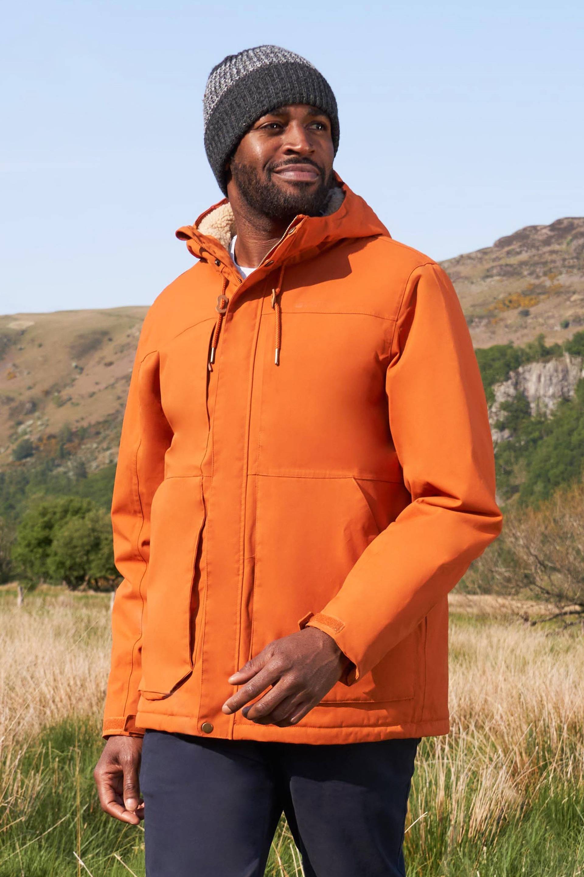 Coastline Wasserdichte Borg-Jacke für Herren - Orange von Mountain Warehouse