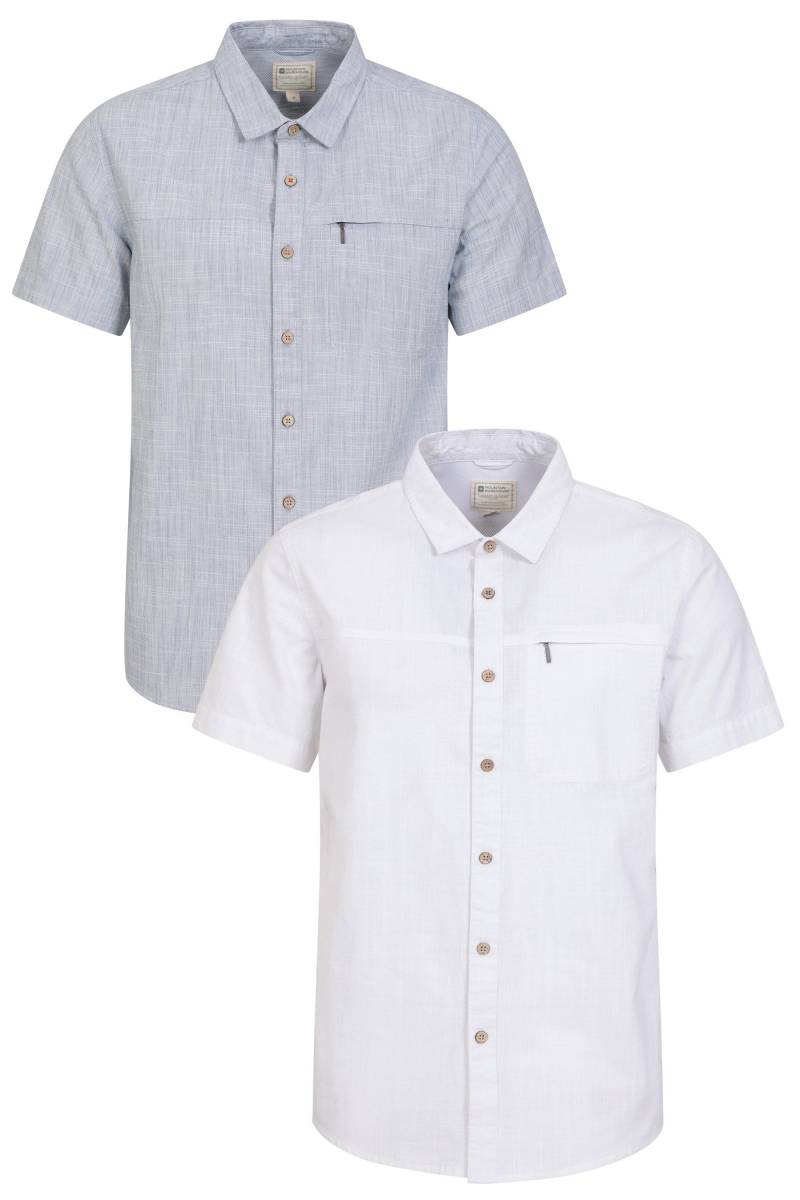Coconut Texturiertes Herren Kurzarm-Hemd - 2er Pack - Weiss von Mountain Warehouse