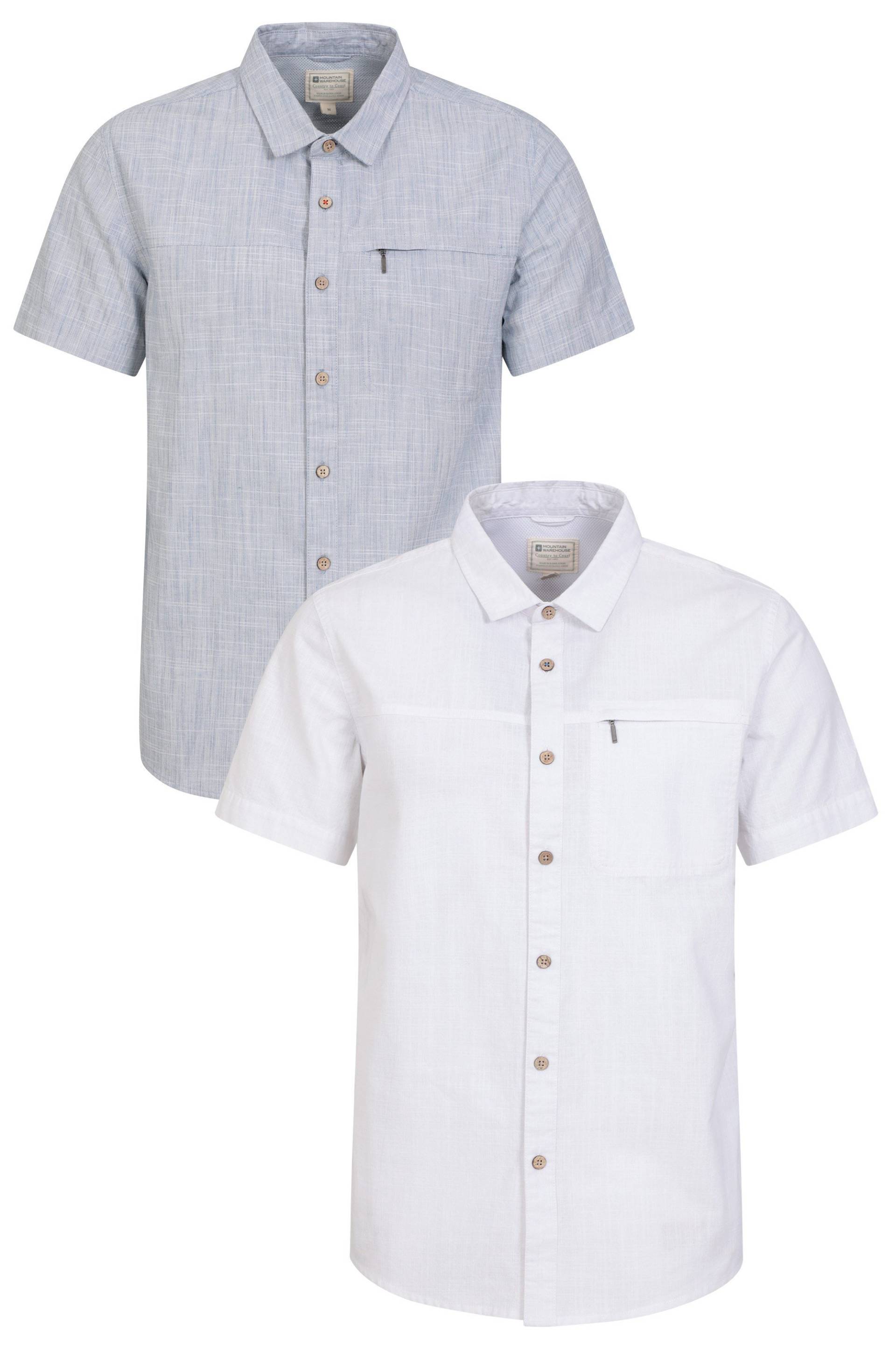 Coconut Texturiertes Herren Kurzarm-Hemd - 2er Pack - Weiss Coconut Texturiertes Herren Kurzarm-Hemd - 2er Pack - Weiss von Mountain Warehouse