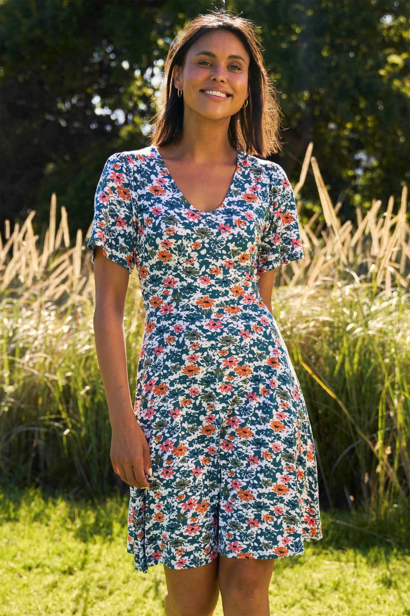 Como Gemustertes Damenkleid - Dunkel Aquamarin von Mountain Warehouse