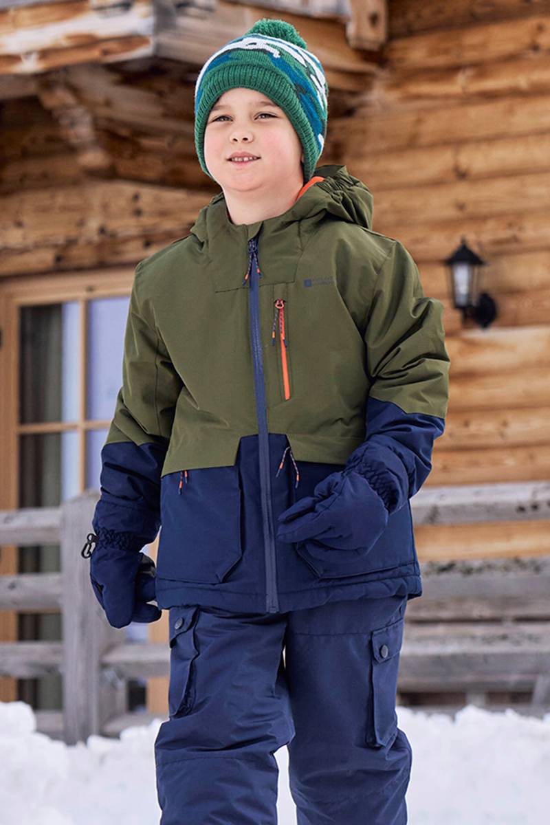 Cosmos Wasserabweisende Kinder-Skijacke - Khaki von Mountain Warehouse