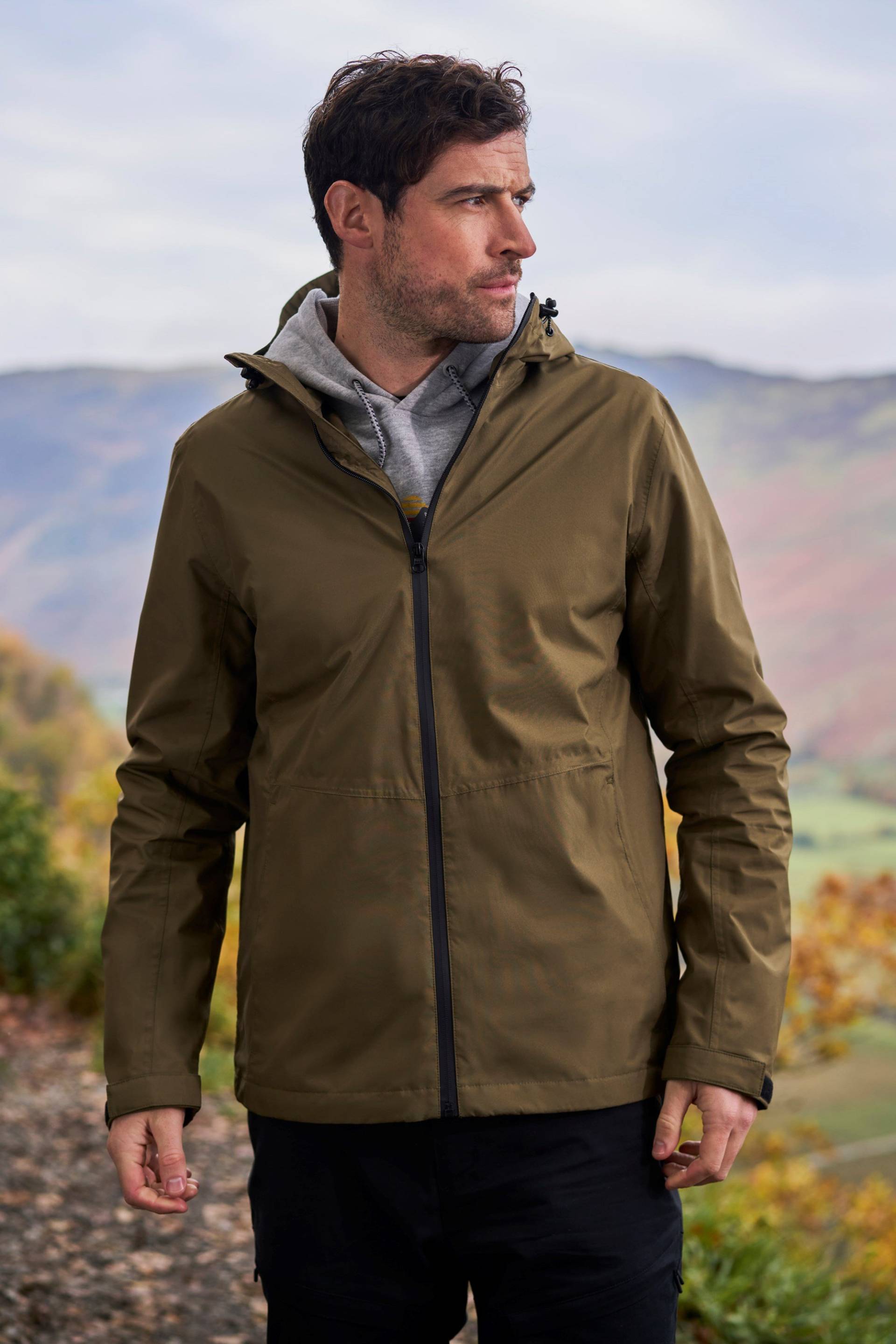 Covert Wasserdichte Herren-Jacke - Dunkel-Khaki von Mountain Warehouse