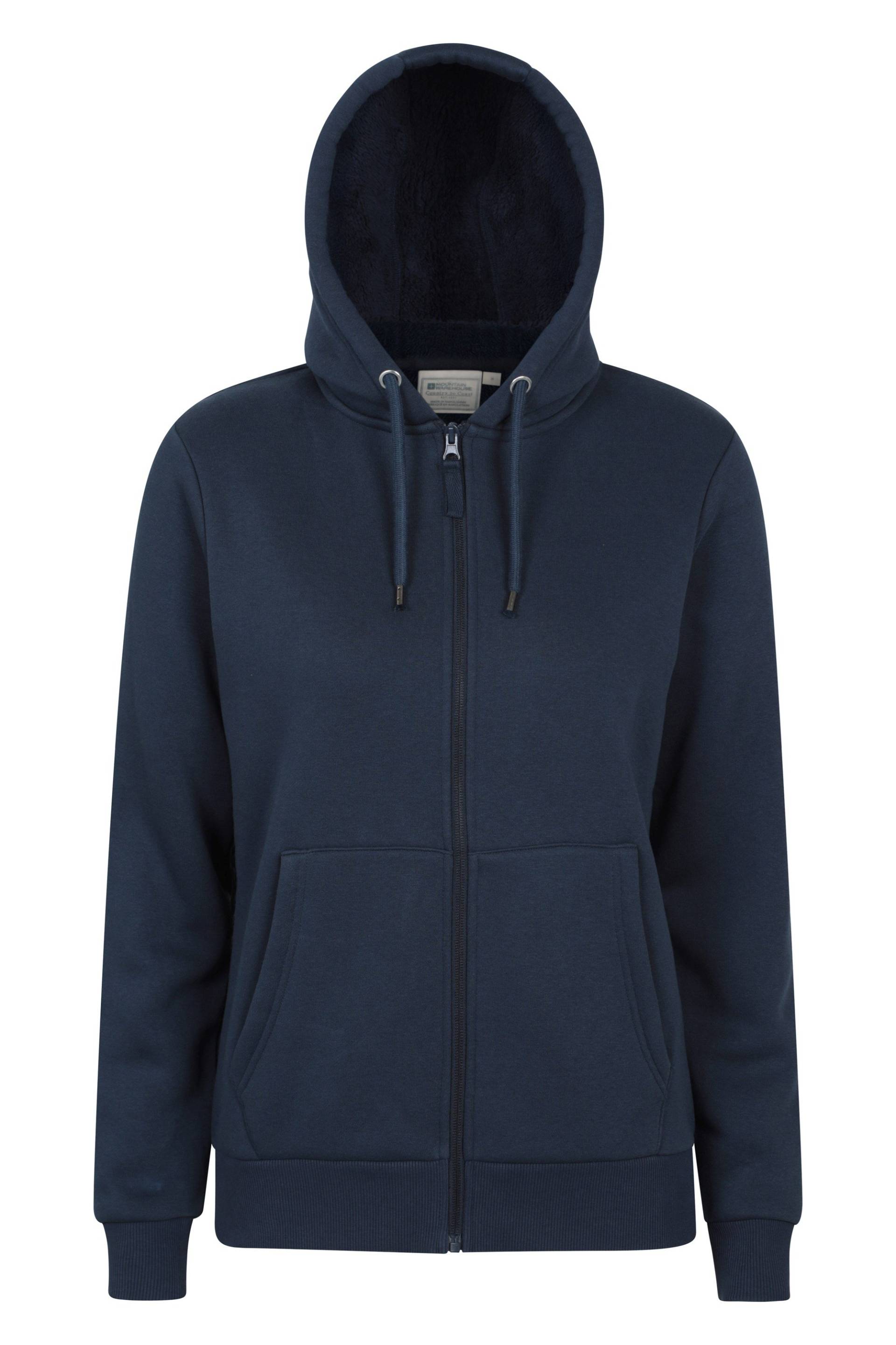 Dalton Damen Kapuzenpullover mit Sherpa-Futter - Marineblau von Mountain Warehouse