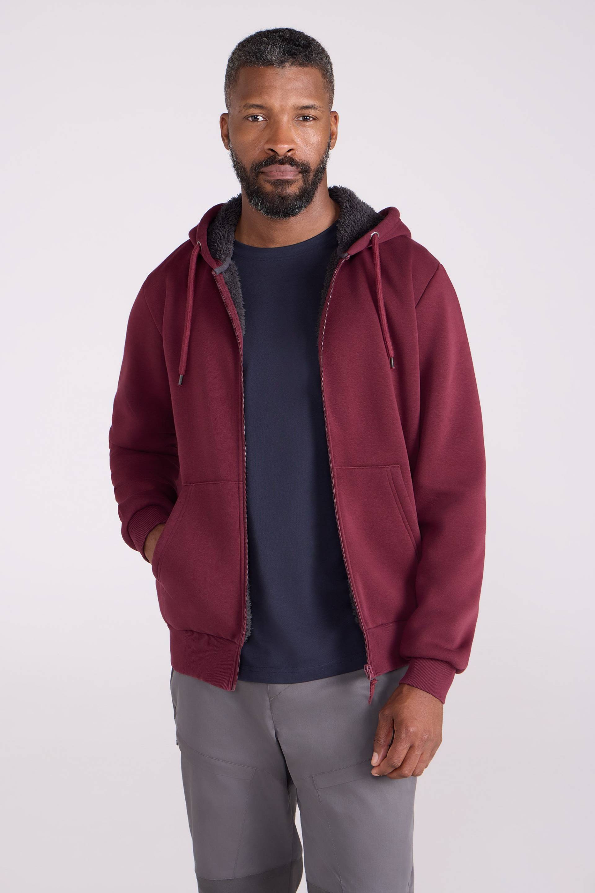 Dalton gefütterter Borg Kapuzenpullover für Herren - Burgunderrot Dalton gefütterter Borg Kapuzenpullover für Herren - Burgunderrot von Mountain Warehouse
