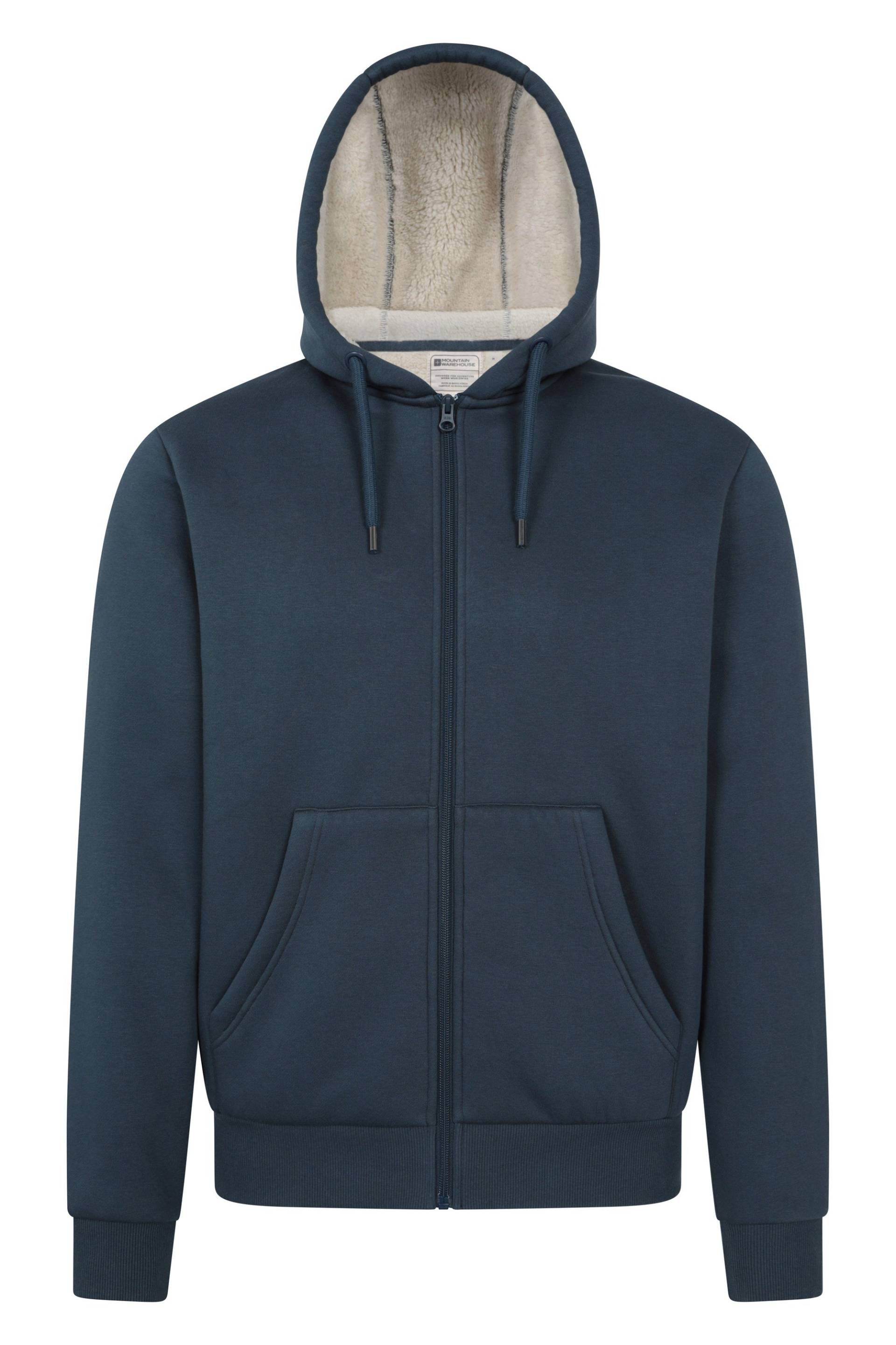 Dalton gefütterter Borg Kapuzenpullover für Herren - Marineblau von Mountain Warehouse