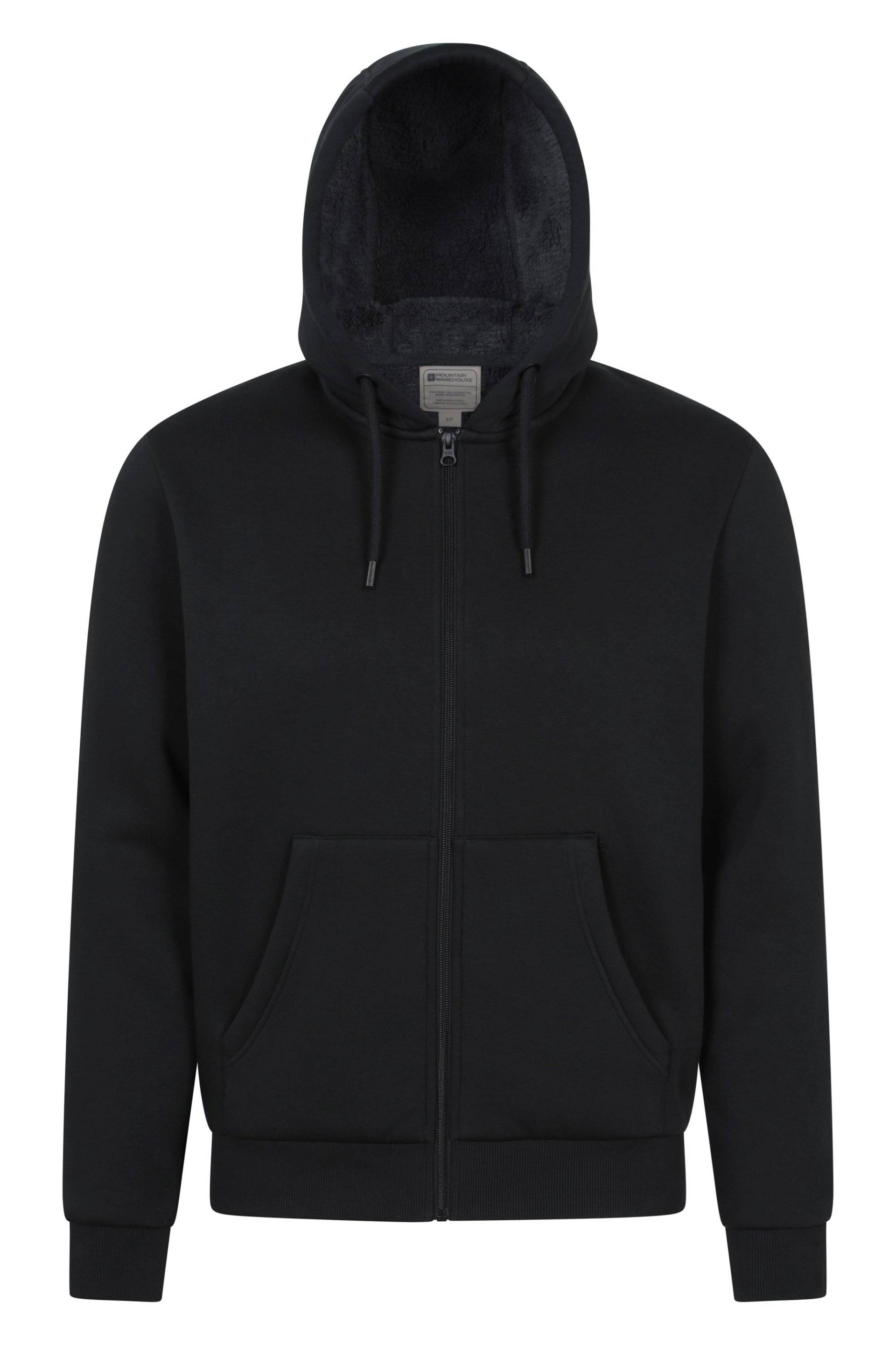 Dalton gefütterter Borg Kapuzenpullover für Herren - Schwarz von Mountain Warehouse