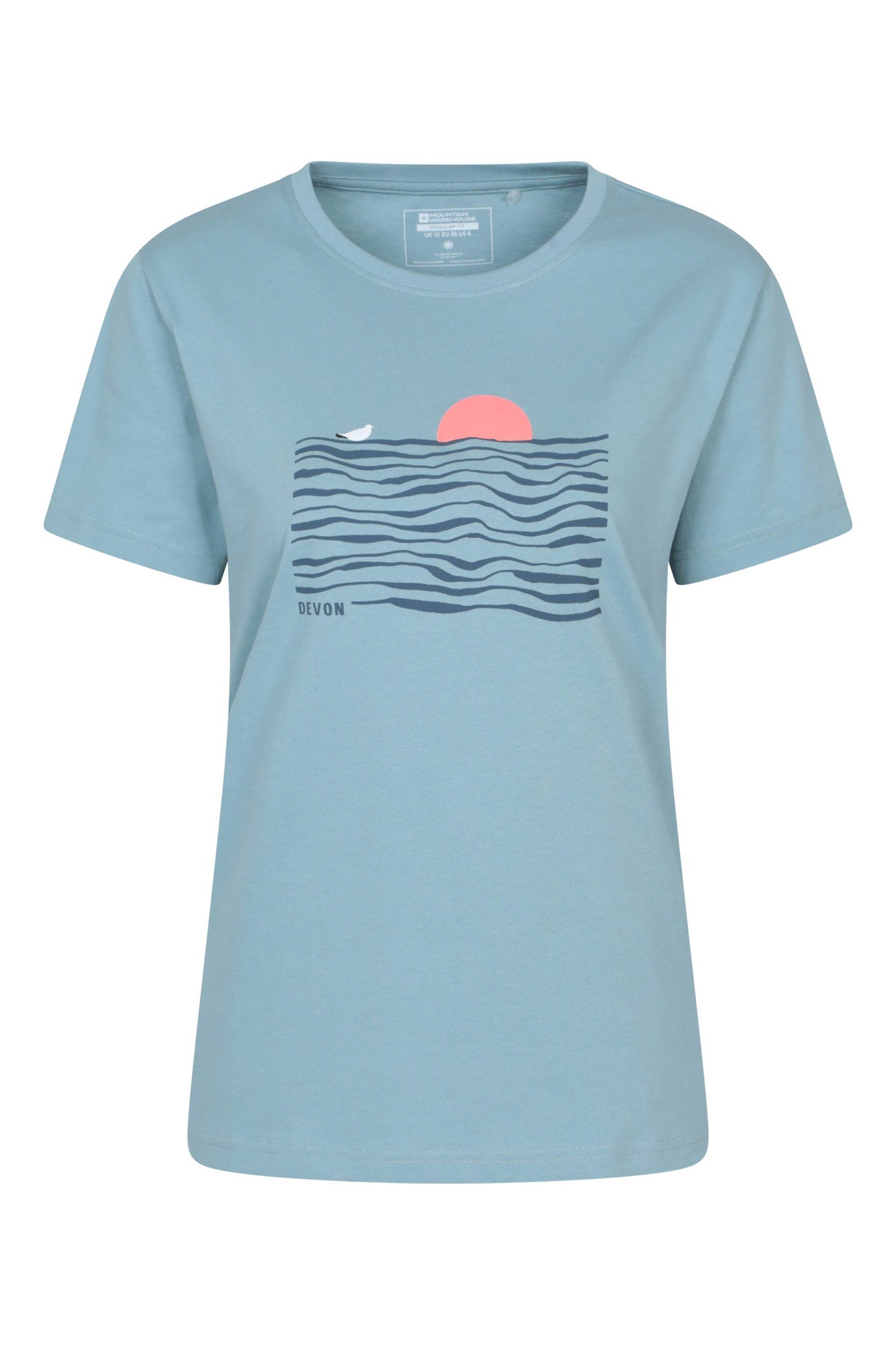 Devon Relaxed Damen-T-Shirt mit kurzen Ärmeln - Blau von Mountain Warehouse