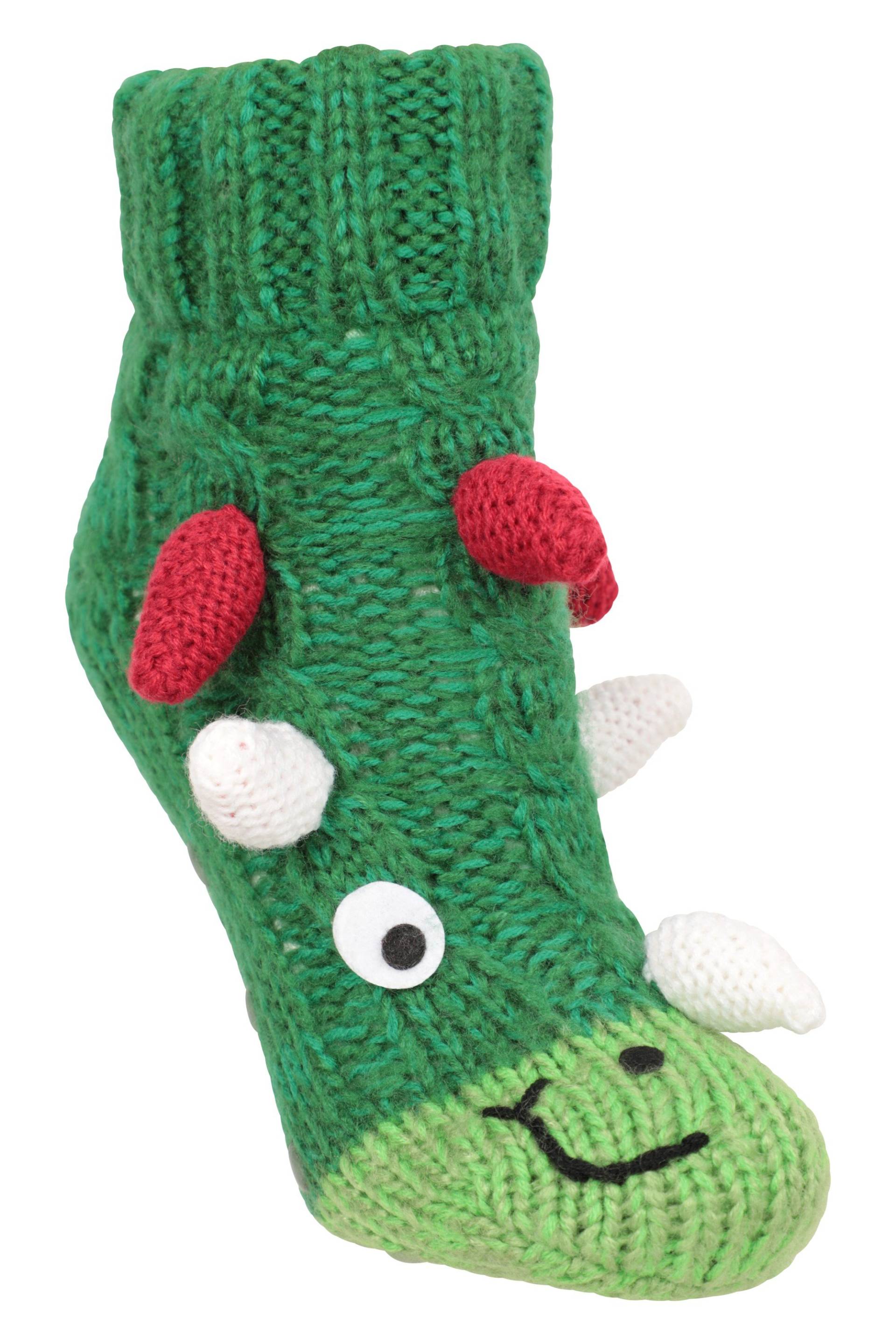 Dino Kinder Anti-Rutsch Socken - Grün von Mountain Warehouse