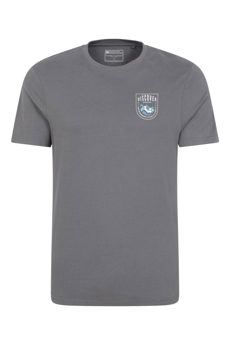 Discover Edinburgh Baumwoll Herren T-Shirt - Grau von Mountain Warehouse