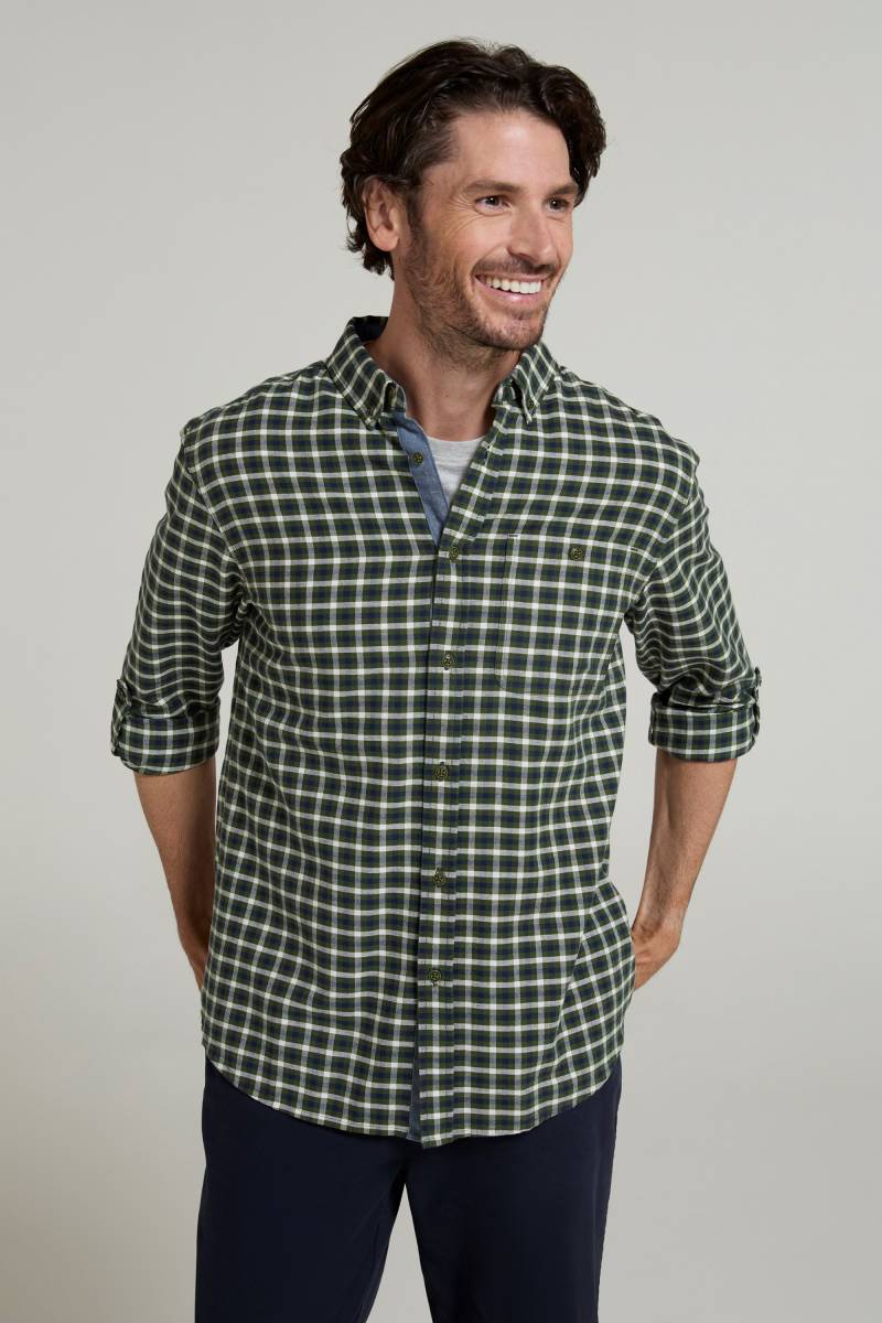 Driftwood Check Herren Langarmhemd - Khaki von Mountain Warehouse